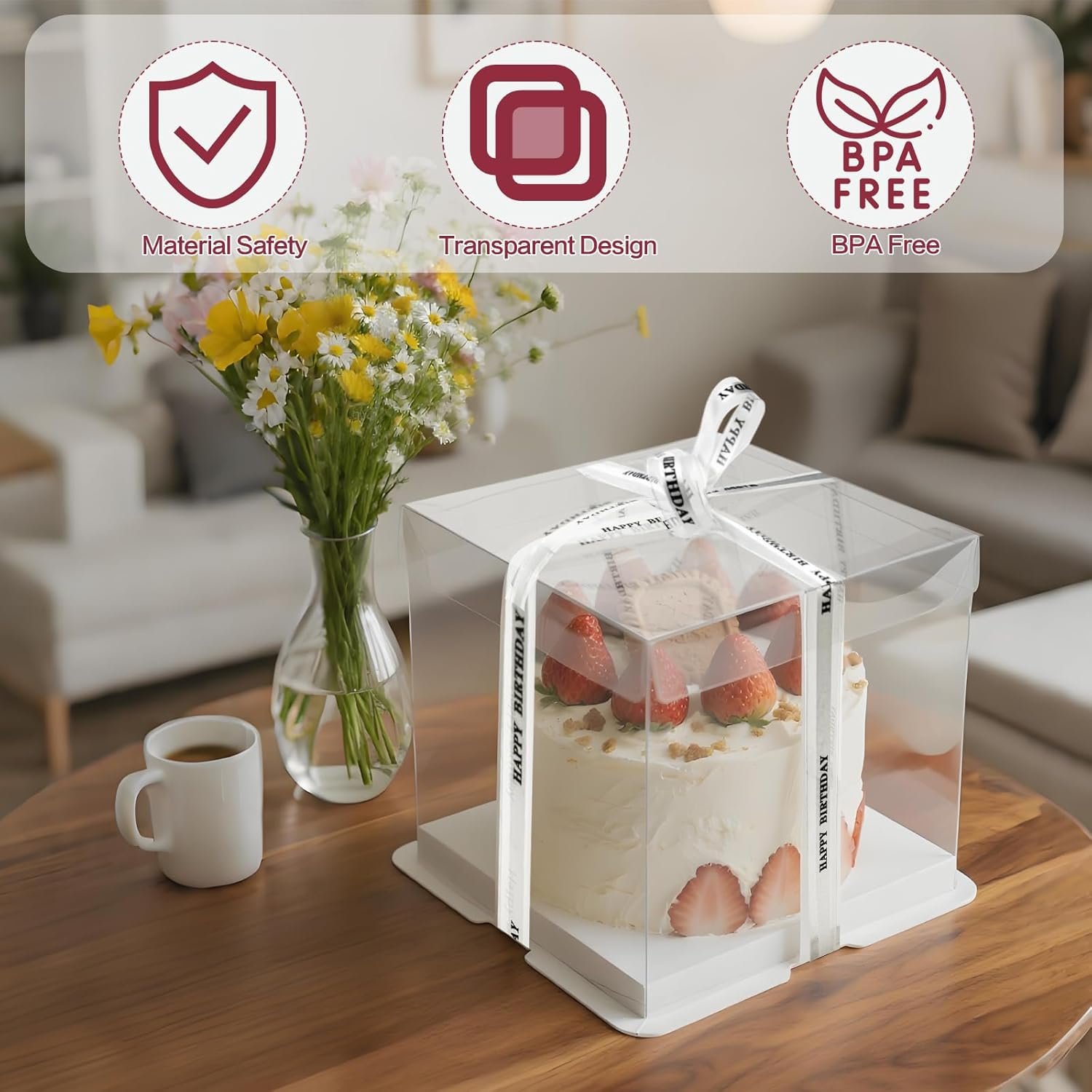 Grossiste Container de Transport Transparent 8 x 8 x 9 Pouces avec Ruban, Personnalisation de Logo pour Événements tels que Anniversaires, Mariages et Fêtes, Fournisseur d'Emballages en Vrac Grossiste Container de Transport Transparent 8 x 8 x 9 Pouces avec Ruban, Personnalisation de Logo pour Événements tels que Anniversaires, Mariages et Fêtes, Fournisseur d'Emballages en Vrac