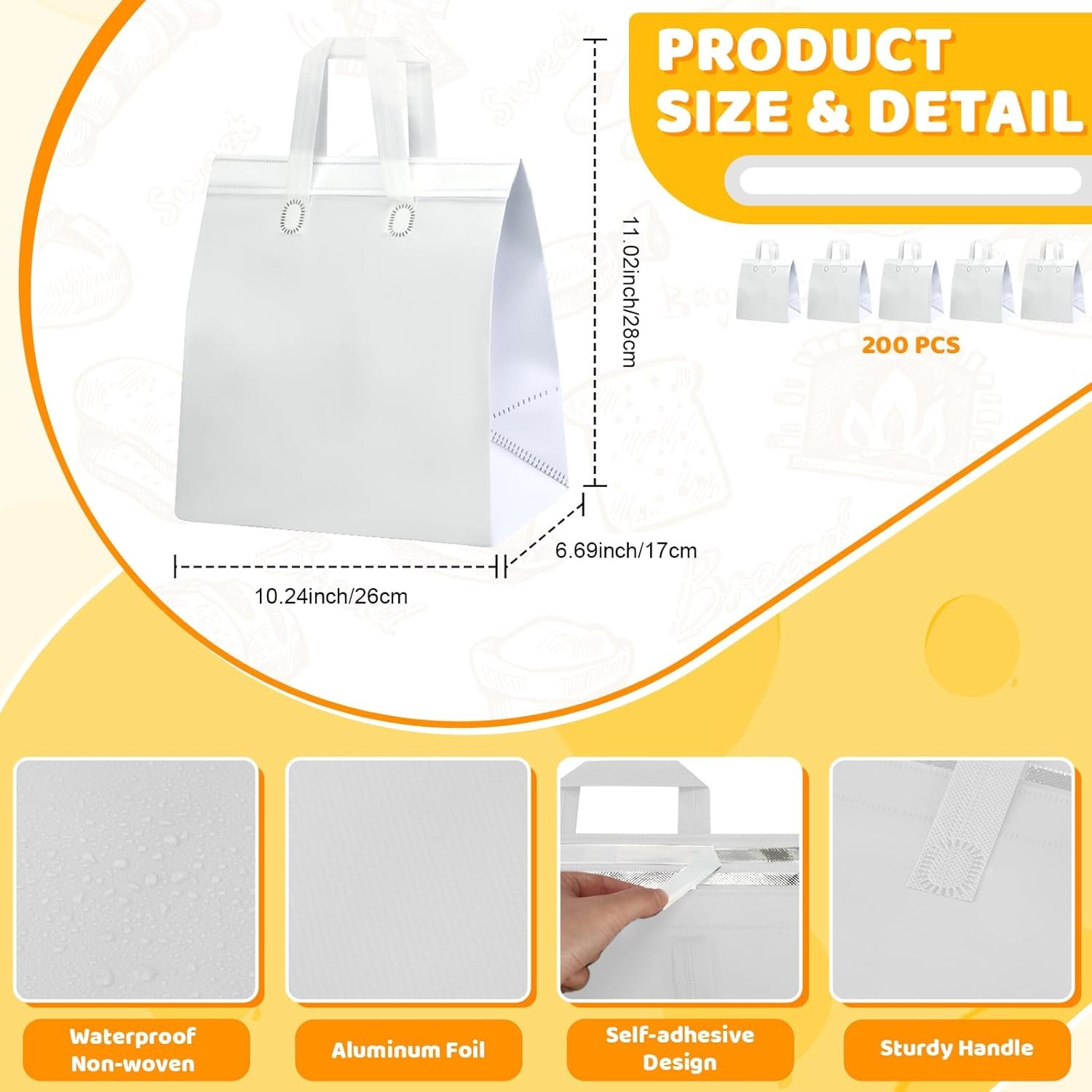 Grossiste sacs de transport isolés 200 Pcs, 10.24x11.02x6.69 pouces, pour aliments chauds, froids, et congelés, Logo Personnalisé, Fabricant des sacs jetables thermiques pour livraison en vrac. Grossiste sacs de transport isolés 200 Pcs, 10.24x11.02x6.69 pouces, pour aliments chauds, froids, et congelés, Logo Personnalisé, Fabricant des sacs jetables thermiques pour livraison en vrac.