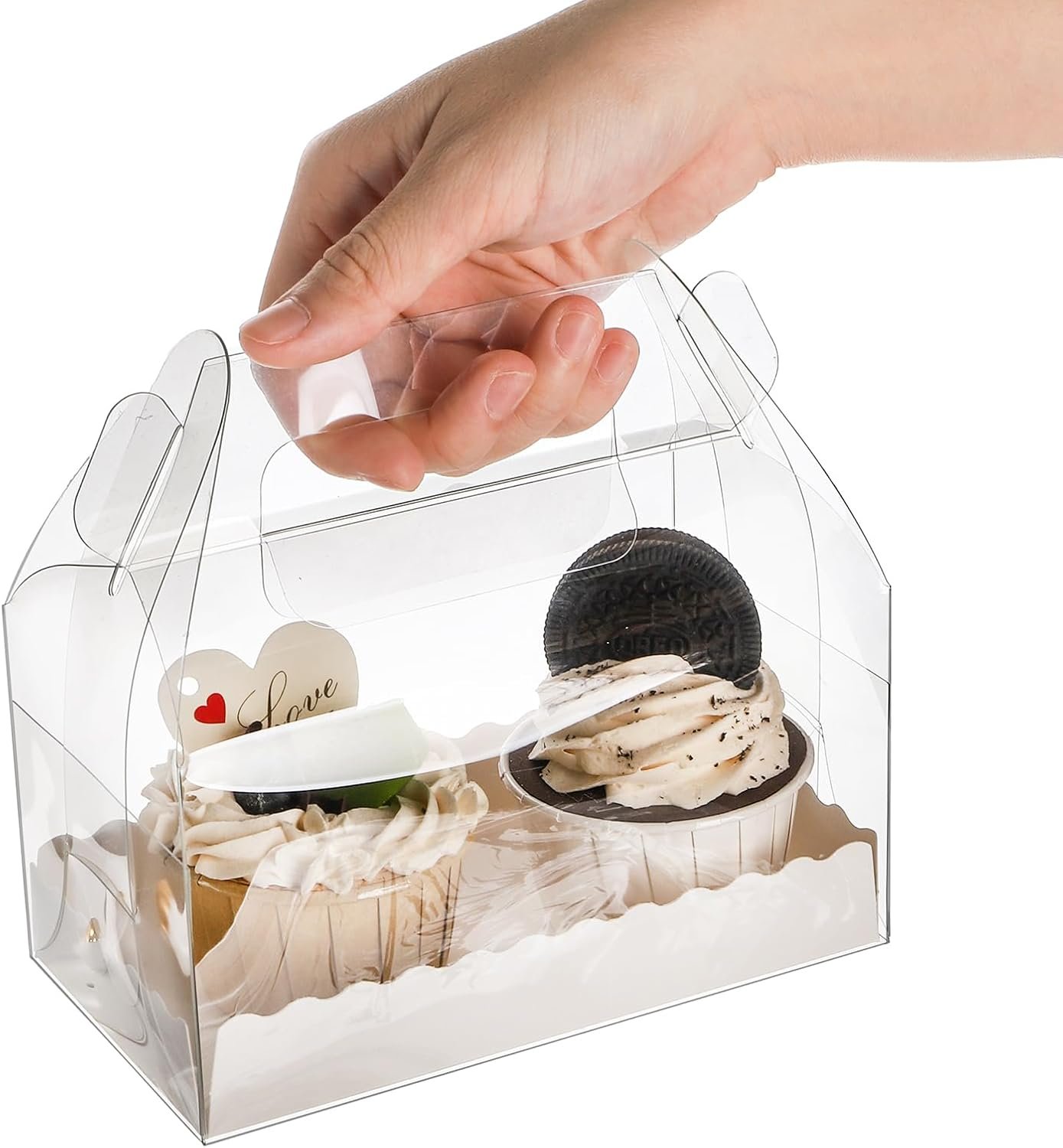 Gourmet boîte cadeau pâtisserie 40 pack avec logo personnalisé, taille 6,4''L x 3,5''W x 3,3''H, conteneurs pour bonbons et desserts, fournisseur en gros pour anniversaires, mariages et baby showers, avec poignées. Gourmet boîte cadeau pâtisserie 40 pack avec logo personnalisé, taille 6,4''L x 3,5''W x 3,3''H, conteneurs pour bonbons et desserts, fournisseur en gros pour anniversaires, mariages et baby showers, avec poignées.