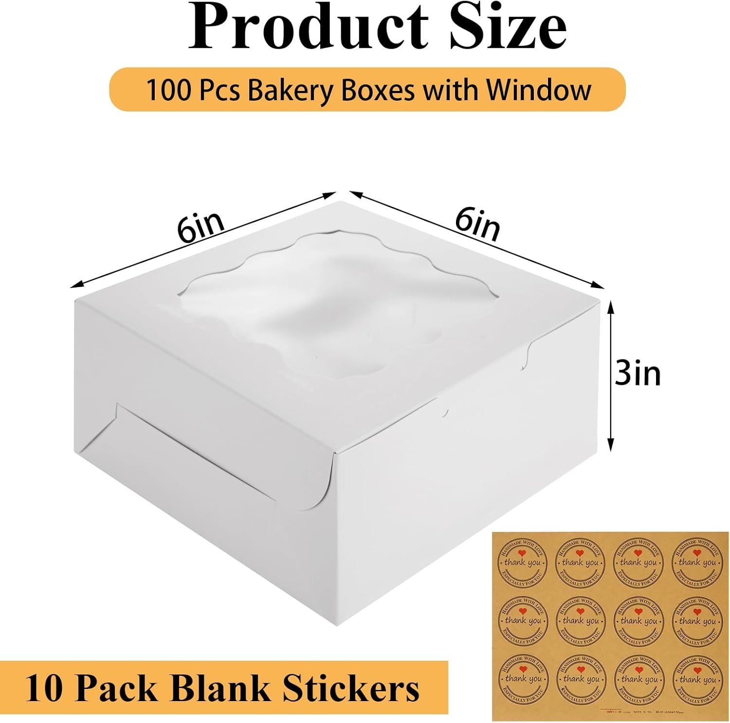 Boîtes à pâtisserie blanches en vrac 100 unités 6 x 6 x 3 pouces avec fenêtre, fournisseur pour gâteaux, cupcakes, petits gâteaux, biscuits, friandises, fraises au chocolat pour personnalisation de logo et marque blanche. Boîtes à pâtisserie blanches en vrac 100 unités 6 x 6 x 3 pouces avec fenêtre, fournisseur pour gâteaux, cupcakes, petits gâteaux, biscuits, friandises, fraises au chocolat pour personnalisation de logo et marque blanche.
