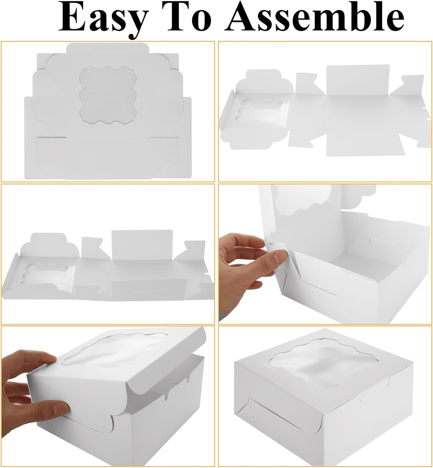 Boîtes à pâtisserie blanches en vrac 100 unités 6 x 6 x 3 pouces avec fenêtre, fournisseur pour gâteaux, cupcakes, petits gâteaux, biscuits, friandises, fraises au chocolat pour personnalisation de logo et marque blanche. Boîtes à pâtisserie blanches en vrac 100 unités 6 x 6 x 3 pouces avec fenêtre, fournisseur pour gâteaux, cupcakes, petits gâteaux, biscuits, friandises, fraises au chocolat pour personnalisation de logo et marque blanche.