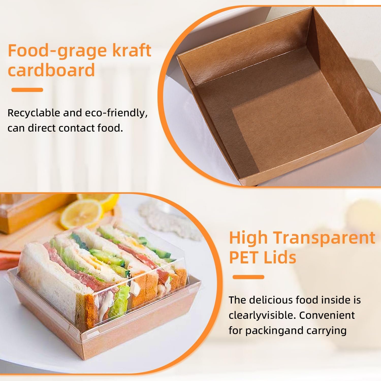 Grossiste en Charcuterie, Boîtes à Desserts Carrées 5,32 x 4,92 x 2,36 Pouces, Fournisseur de Conteneurs Alimentaires Jetables pour Sushis, Cookies et Sandwichs, OEM disponible
