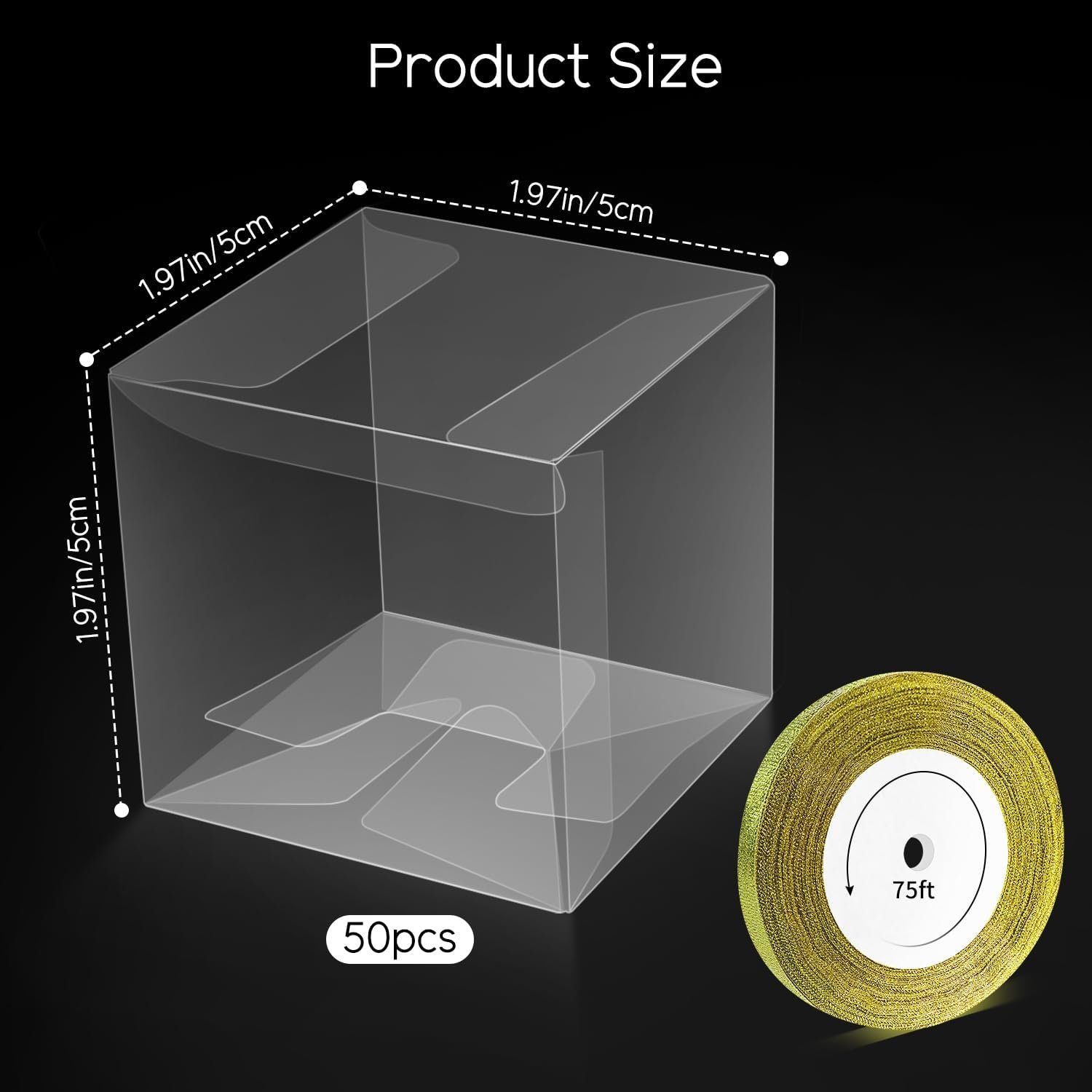 Grossiste Boîtes Transparentes 2x2x2 Pouces, Boîtes à Treats Favor avec Ruban, Logo Personnalisé, Fournisseur de Boîtes en Plastique Claires en Vrac