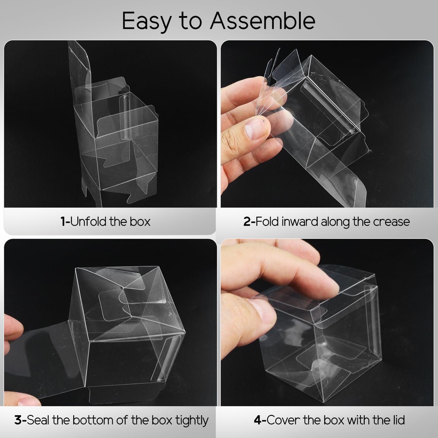 Grossiste Boîtes Transparentes 2x2x2 Pouces, Boîtes à Treats Favor avec Ruban, Logo Personnalisé, Fournisseur de Boîtes en Plastique Claires en Vrac