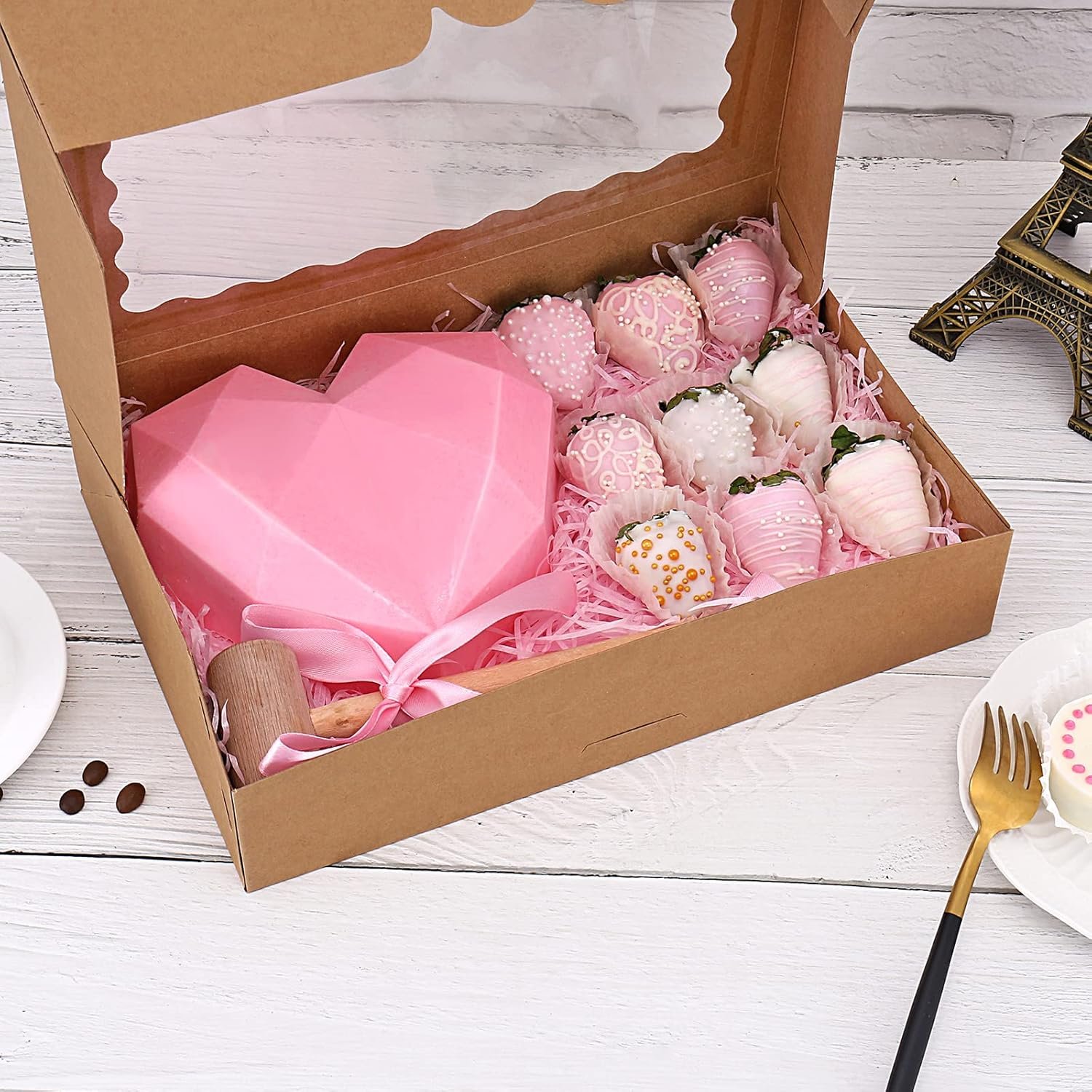 Boîte à pâtisserie en gros, 20 paquets avec fenêtre, 12