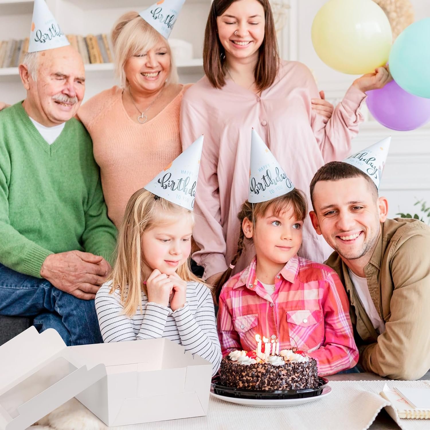 Grossiste 26pcs Boîtes à Gâteau 8x8x4 Pouces, Boîtes de Pâtisserie Blanches avec Fenêtres pour Cupcakes, Muffins, Cookies, et Donuts, Logo Personnalisé Lager pour Fournisseurs