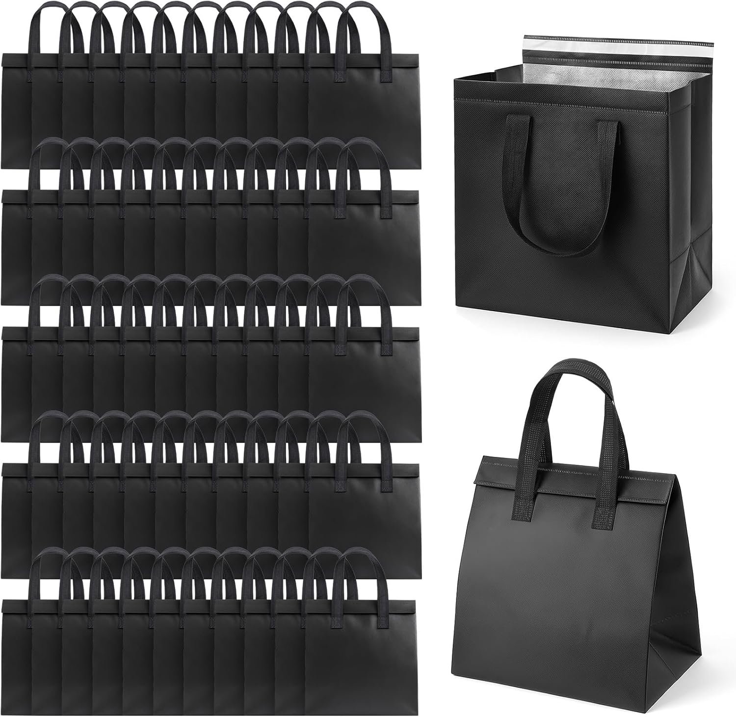 Grossiste sacs isothermes à emporter en vrac, 50 pièces, 9,5 x 6 x 10 pouces, pour café, dîner à emporter, thé au lait, aliments froids ou chauds, logo personnalisé disponible auprès du fabricant.