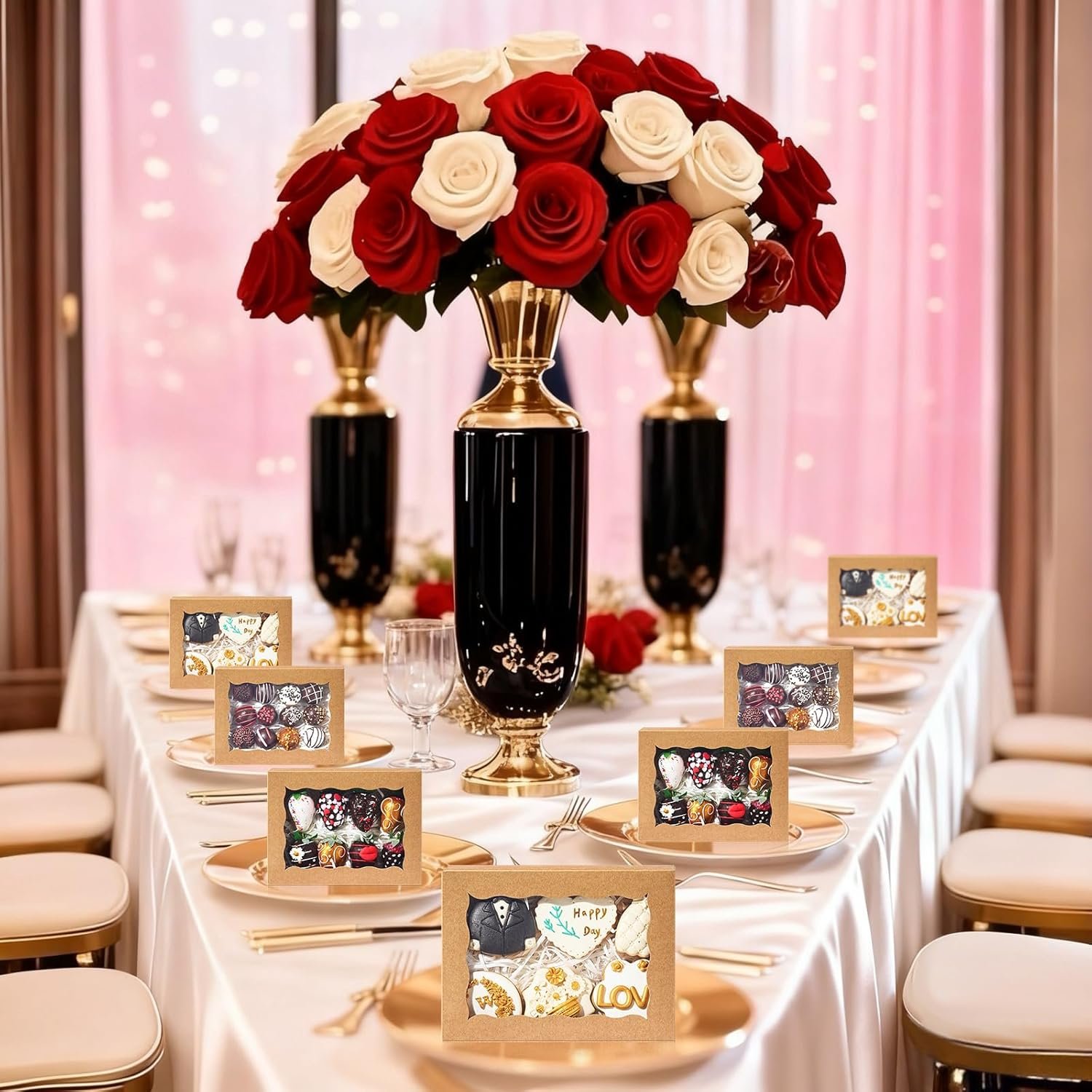 Boîtes à pâtisserie en carton marron de 8 pièces avec fenêtre, 8x6x2,5 pouces, parfaites pour la vente en gros de chocolat, fraises, macarons, truffes, oreillettes, cookies et donuts. OEM, fournisseur fiable, idéal pour les célébrations de différentes fêtes.