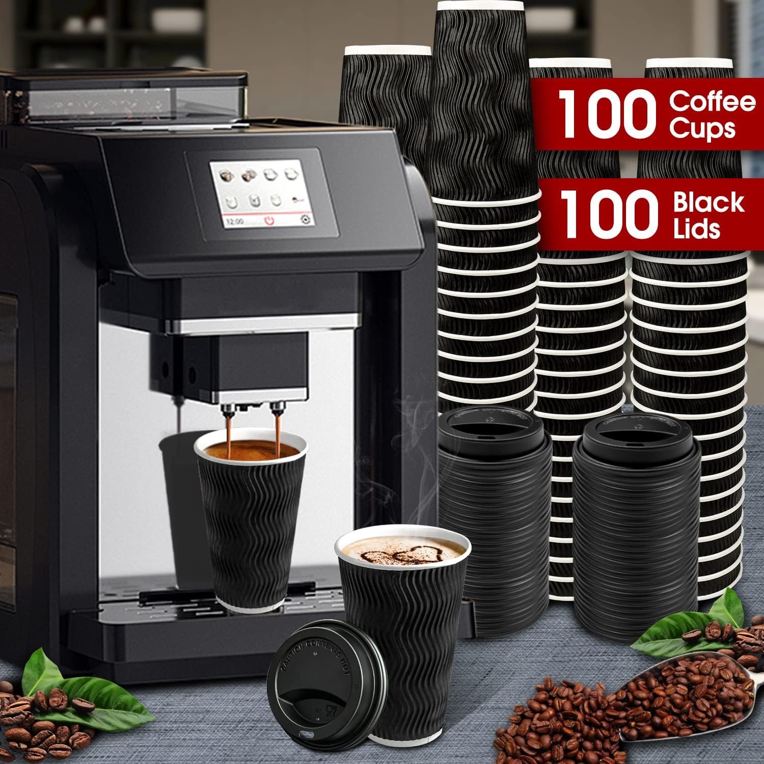 Grossiste gobelets jetables en papier isolés de 16 oz avec couvercles pour café, chocolat chaud et thé chaud, usage à emporter - Fabricant de gobelets personnalisés en vrac