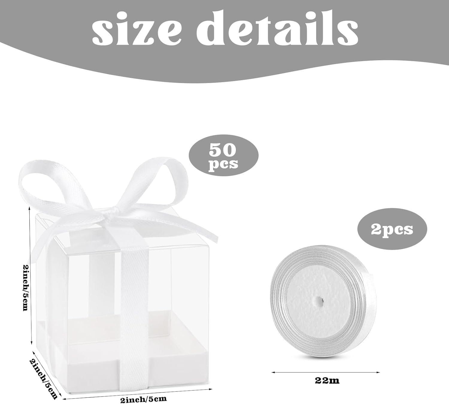 Grossiste en Vrac de Boîtes Favor, Boîtes Transparentes Miniatures 2x2x2 Pouces avec Ribbons Blancs pour Mariage, Anniversaire, Baptême et Décoration de Salle, OEM Personnalisé. Grossiste en Vrac de Boîtes Favor, Boîtes Transparentes Miniatures 2x2x2 Pouces avec Ribbons Blancs pour Mariage, Anniversaire, Baptême et Décoration de Salle, OEM Personnalisé.