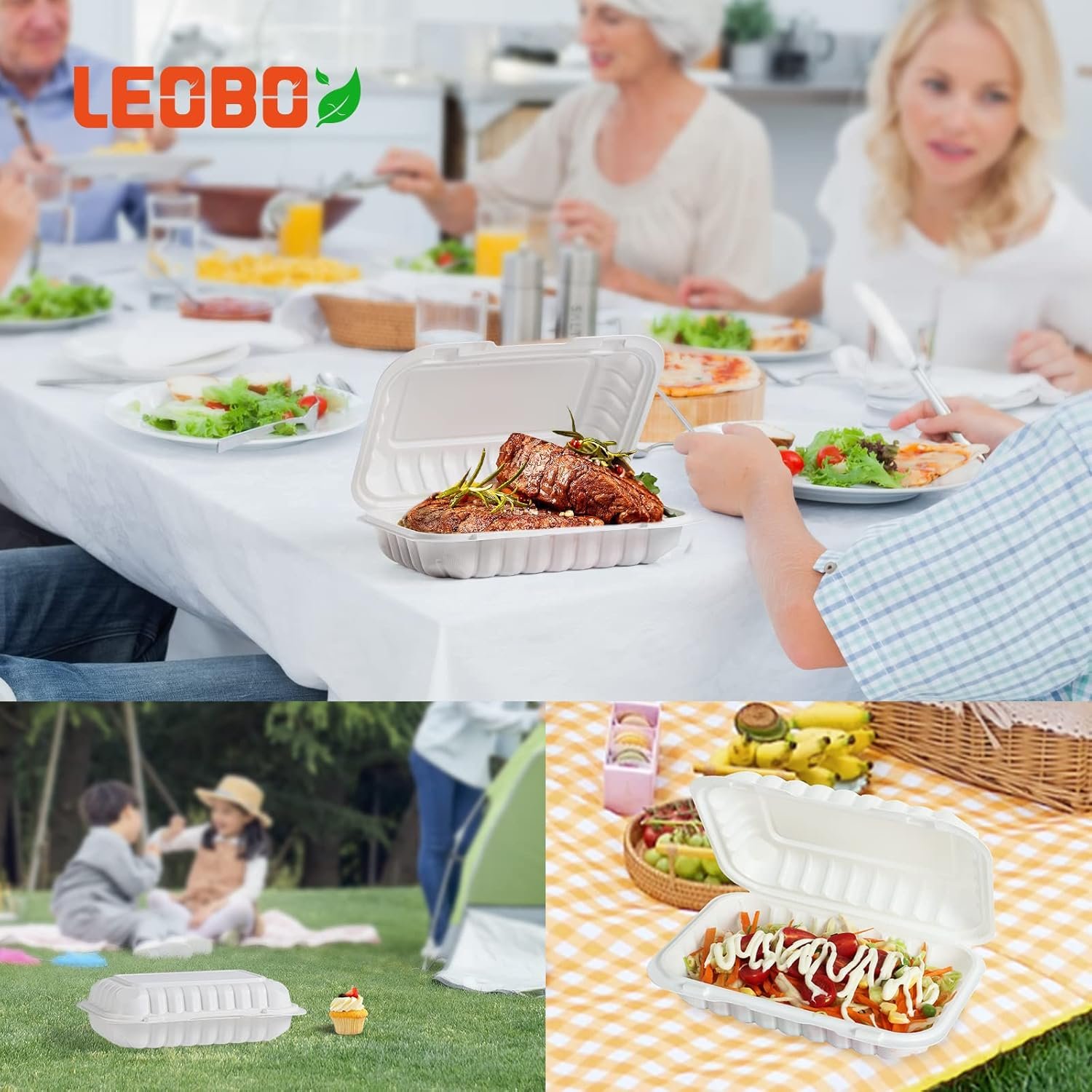 Grossiste Contenants en Plastique 27oz Remplis de Minéraux PP 9x6 - Boîte de Restauration à Emporter Réutilisable et Jetable | Fournisseur OEM | Securisé pour le Congélateur, le Micro-ondes et le Lave-vaisselle | Marque Blanche, 50 Paquet