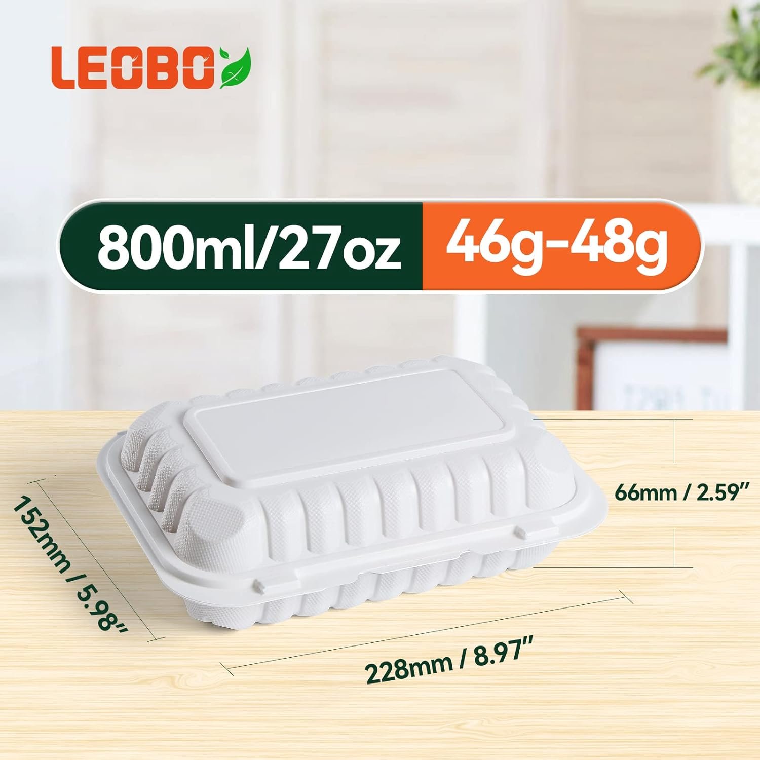 Grossiste Contenants en Plastique 27oz Remplis de Minéraux PP 9x6 - Boîte de Restauration à Emporter Réutilisable et Jetable | Fournisseur OEM | Securisé pour le Congélateur, le Micro-ondes et le Lave-vaisselle | Marque Blanche, 50 Paquet
