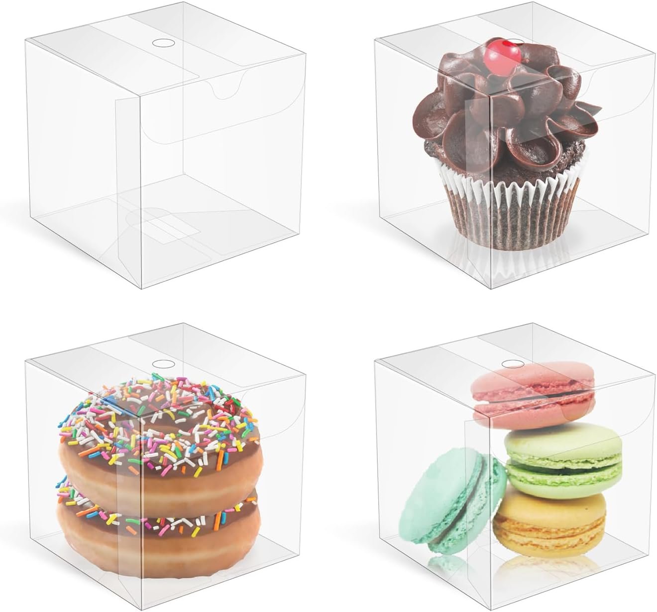 Grossiste en Boîtes Transparentes 3x3x3 Pouces pour Chocolats et Cadeaux, Fournisseur de Boîtes à Cupcakes, Logo Personnalisé pour Anniversaire et Mariage