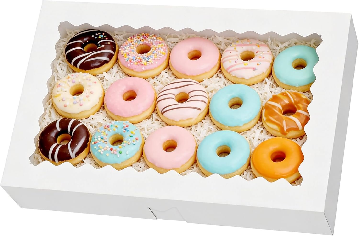 Grossiste en Vrac, Boîtes à Pâtisserie 40pcs avec Fenêtre 16x11x2,5 pouces, Boîtes à Donuts, Boîtes Blanches pour Fraises en Chocolat, Macarons, Tartes, Cookies, Fabricant, Logo Personnalisé