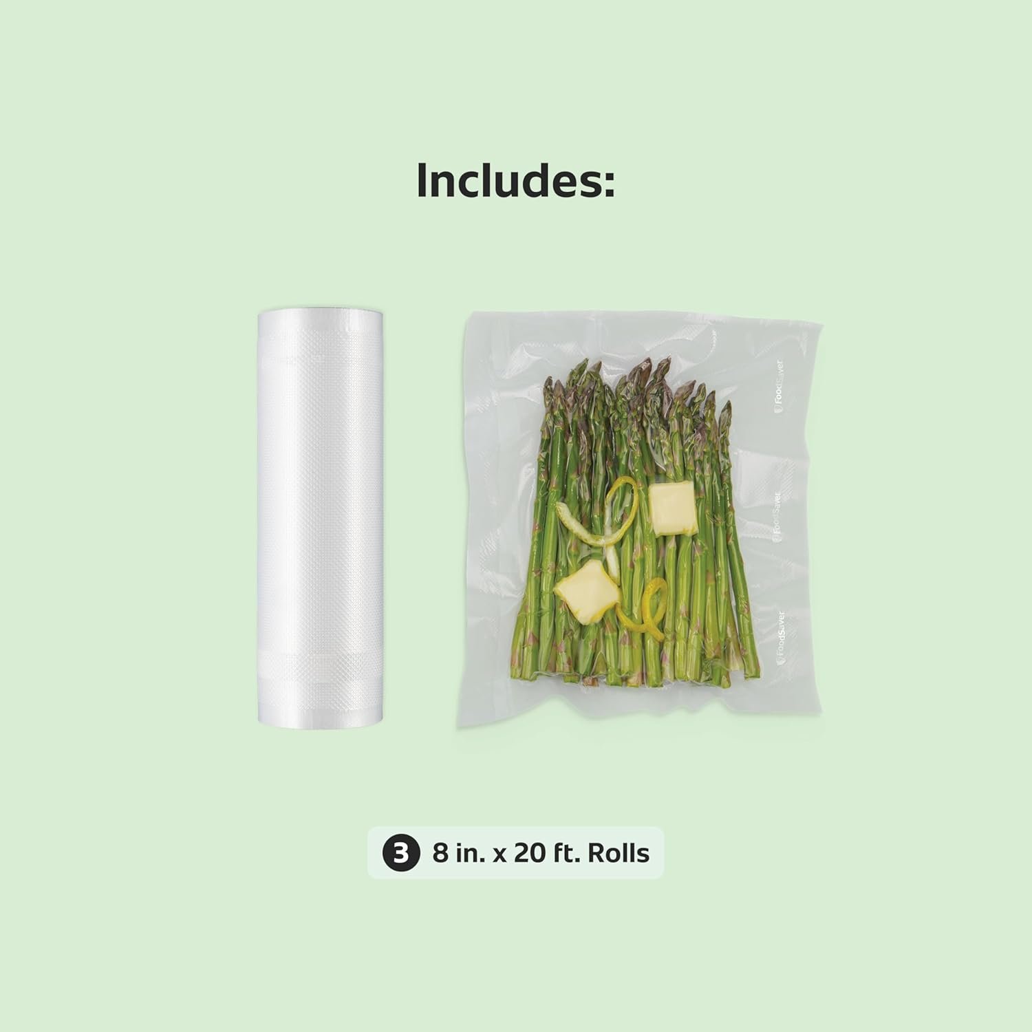 Grossiste en sacs de conservation alimentaire sous vide sur mesure, 8 x 20' (pack de 3) pour la préparation de repas, fourni par un fabricant OEM.