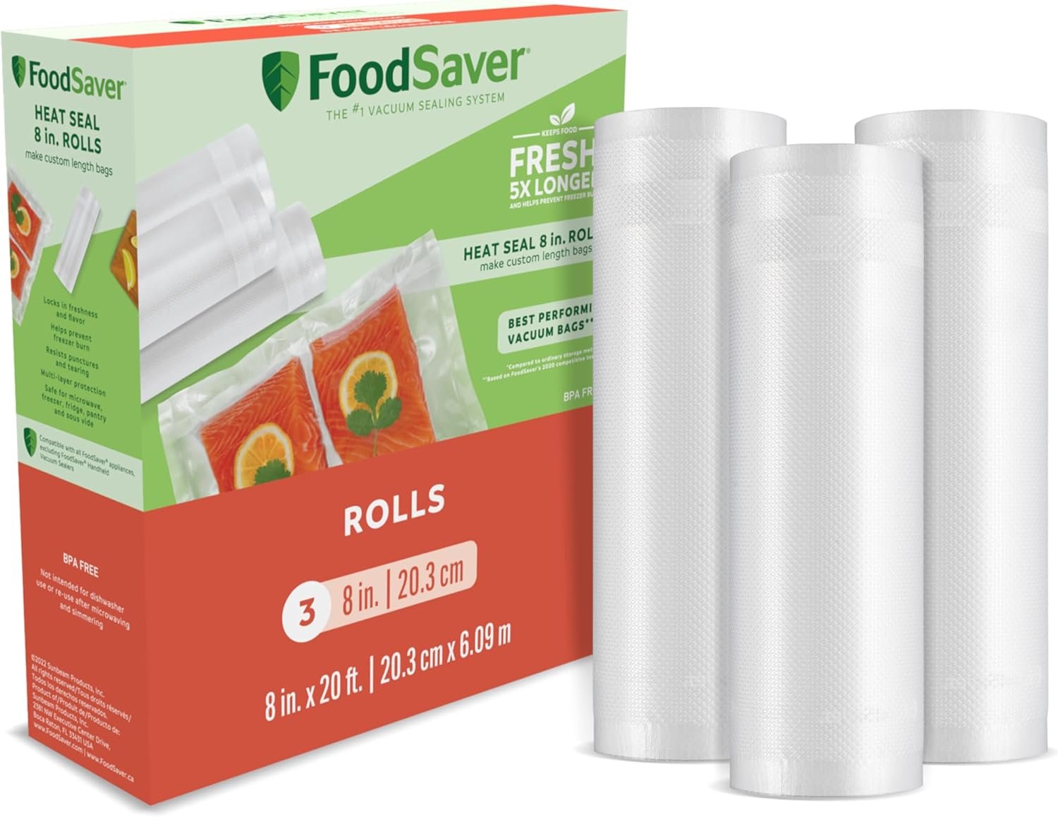 Grossiste en sacs de conservation alimentaire sous vide sur mesure, 8 x 20' (pack de 3) pour la préparation de repas, fourni par un fabricant OEM.