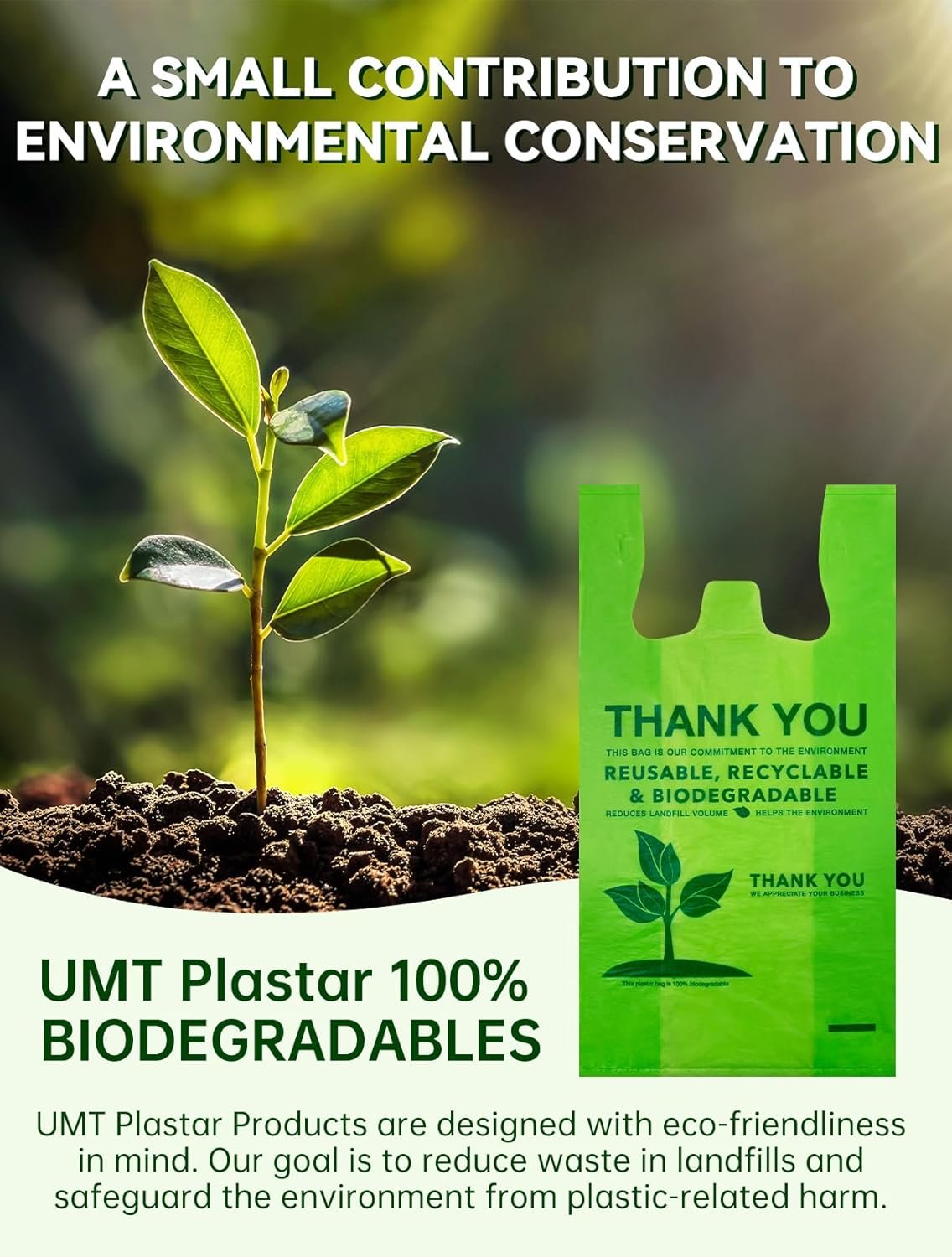 Grossiste en sacs à provisions biodégradables 200 unités, 11,5 x 6,25 x 21 pouces, sacs en plastique compostables avec logo personnalisé, sacs de transport robustes en vente en gros, 16 microns.
