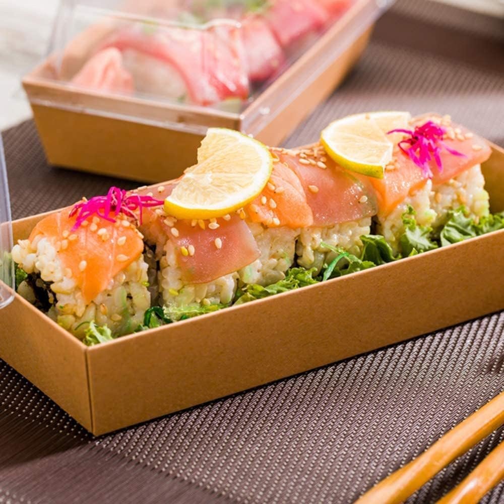 Boîte à charcuterie en papier de 7,5'' avec couvercles transparents, vente en gros de 50 pièces, fournisseur de contenants alimentaires jetables pour sandwichs, gâteaux roulés, bombes de chocolat chaud, fraises, cookies, logo personnalisé.