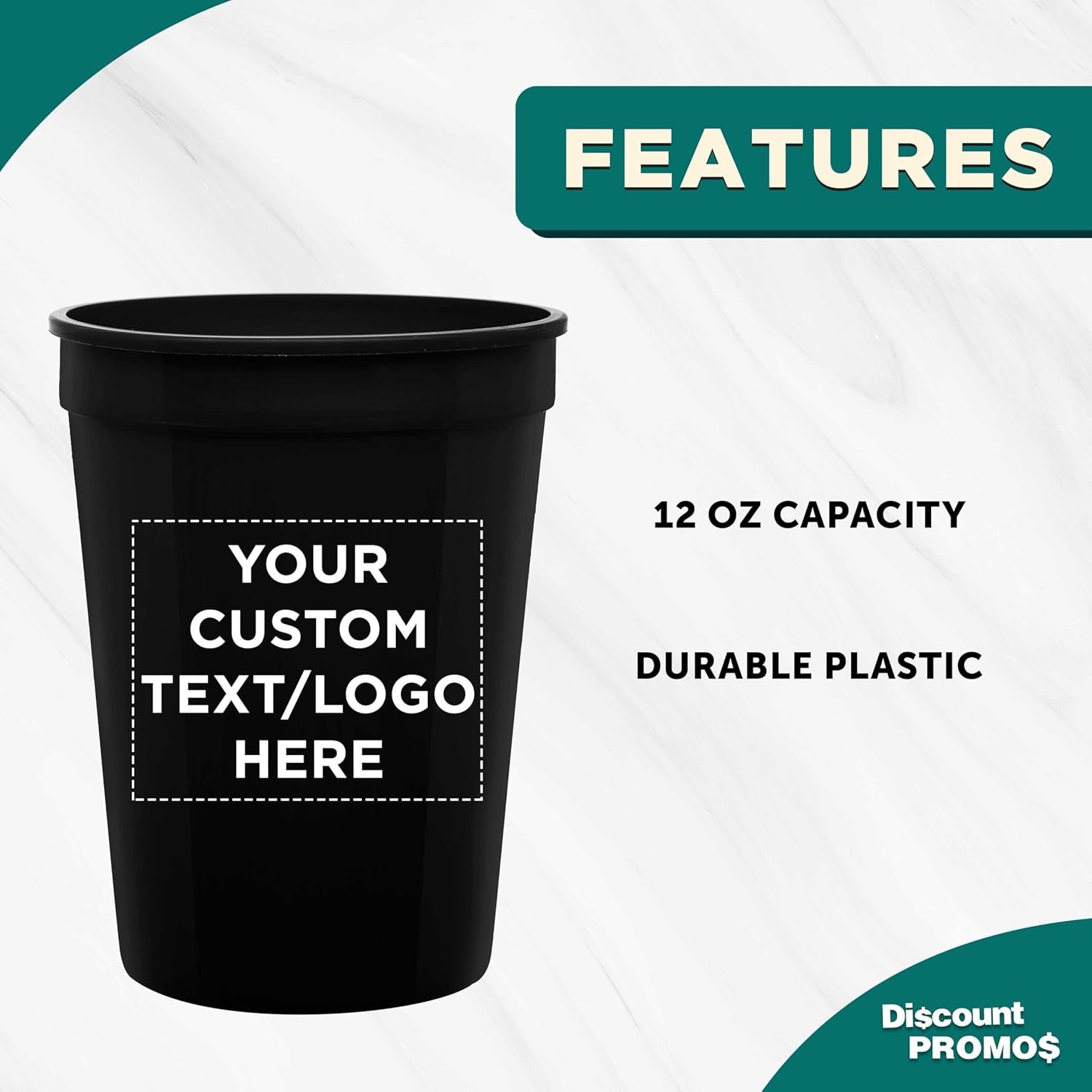 Grossiste en gobelets plastiques jetables personnalisés 12 oz, ensemble de 10/50/100 - parfait pour des événements sportifs, des anniversaires, des mariages, des pique-niques, des plages et des fêtes, fournisseur d’un pack en vrac avec logo personnalisé.