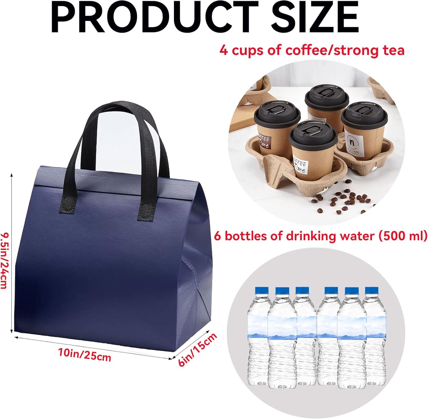 Grossiste de sacs à emporter isolés 100 pcs, sacs à lunch jetables pour plats à emporter, OEM pour restaurants et épiceries, 9.5 x 6 x 10 po (bleu marine) Grossiste de sacs à emporter isolés 100 pcs, sacs à lunch jetables pour plats à emporter, OEM pour restaurants et épiceries, 9.5 x 6 x 10 po (bleu marine)