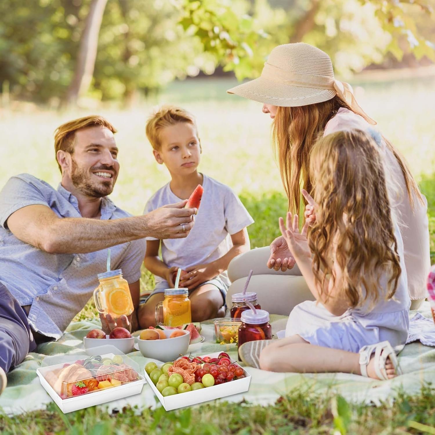 Grossiste en Vrac de Boîtes à Charcuterie 7x5 pouces avec Couvercles Clairs, 50 Packs de Boîtes en Papier avec Fenêtre, Containers Alimentaires Jetables pour Sandwichs, Fraises, Biscuits, Cupcakes, OEM