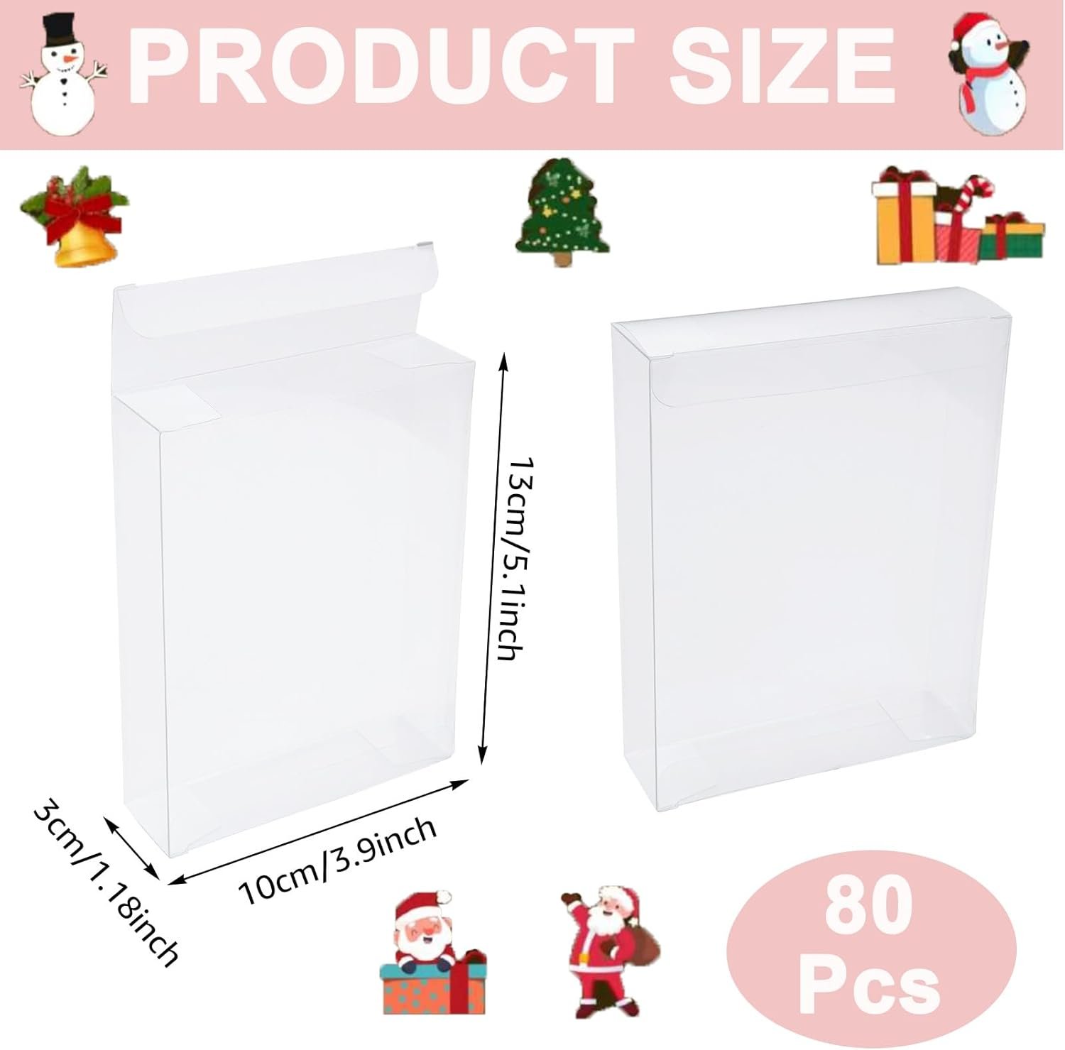 Grossiste boîtes transparentes 80 pcs 5 x 4 x 1,2 pouces pour emballage de desserts, bonbons et cadeaux, Logo Personnalisé, PVC parfait pour mariage, fête, Saint-Valentin, Halloween, Noël, Fournisseur en Vrac. Grossiste boîtes transparentes 80 pcs 5 x 4 x 1,2 pouces pour emballage de desserts, bonbons et cadeaux, Logo Personnalisé, PVC parfait pour mariage, fête, Saint-Valentin, Halloween, Noël, Fournisseur en Vrac.