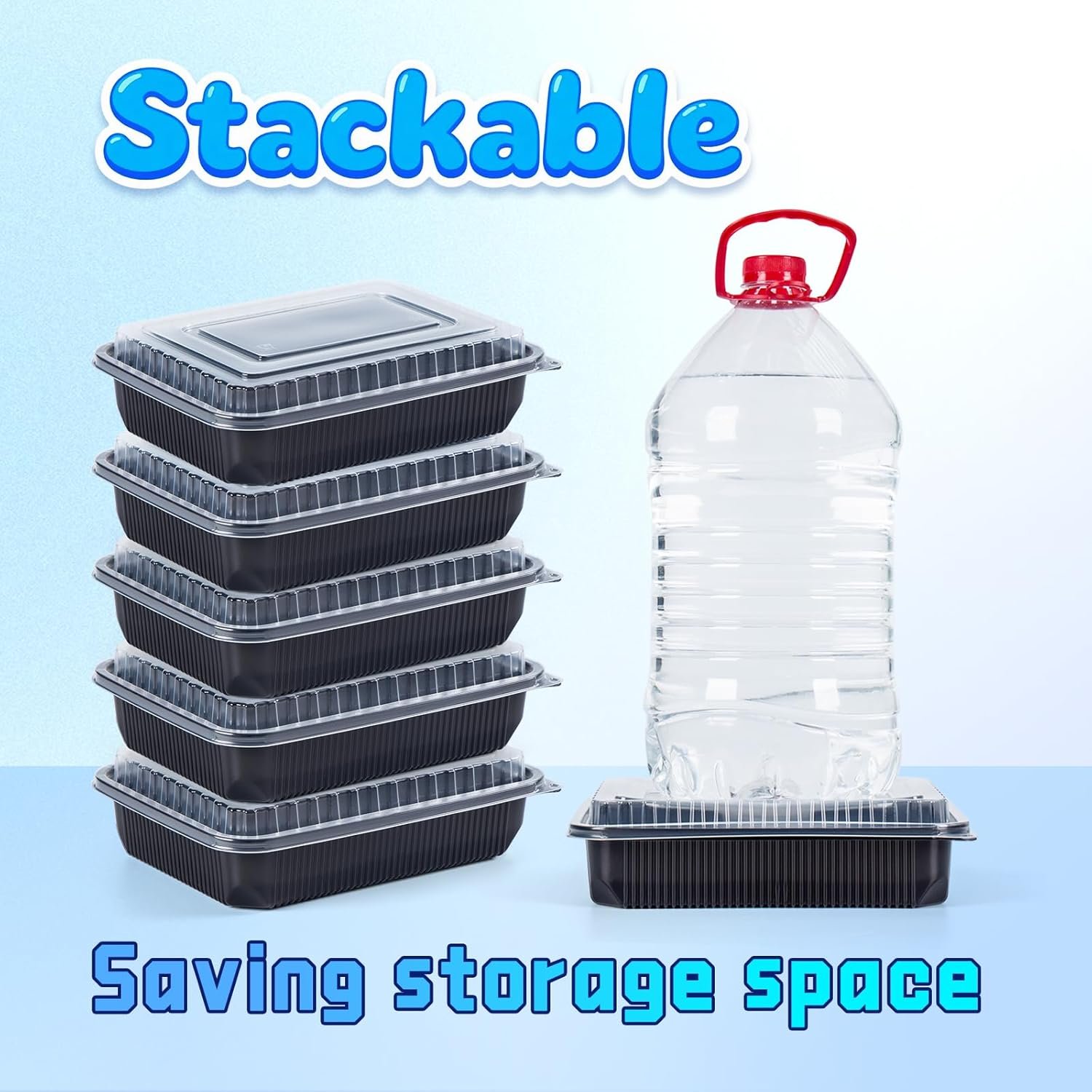 Grossiste en Vrac Conteneurs Plastiques avec Couvercle 40 Paquet 48 oz - Solution Reutilisable Anti-fuites pour À Emporter | Fabricant Flexible en PP Pur sans BPA - Conteneur Alimentaire Compatible Lave-Vaisselle et Micro-ondes pour Préparation de Repas en Restaurant OEM