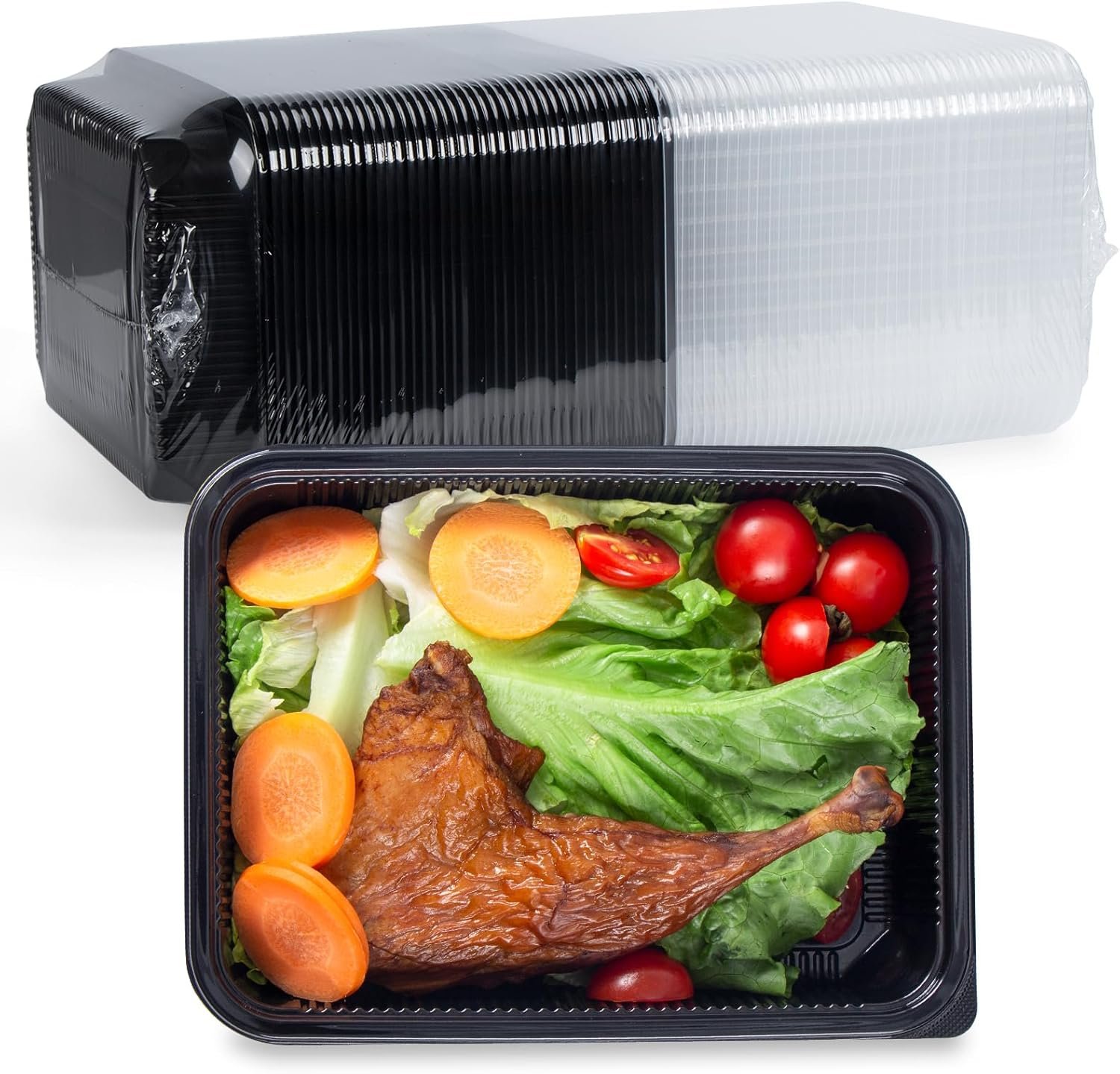 Grossiste en Vrac Conteneurs Plastiques avec Couvercle 40 Paquet 48 oz - Solution Reutilisable Anti-fuites pour À Emporter | Fabricant Flexible en PP Pur sans BPA - Conteneur Alimentaire Compatible Lave-Vaisselle et Micro-ondes pour Préparation de Repas en Restaurant OEM