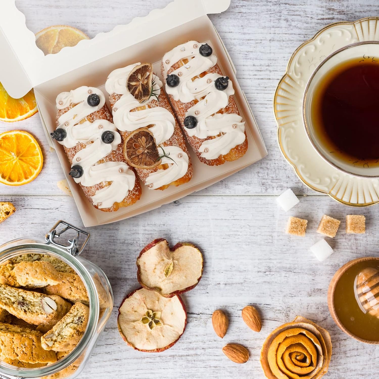 Grosiste de boîtes à gâteaux avec fenêtre, 48 pièces, 8x6x2,5 pouces, pour chocolats, muffins, bonbons, logo personnalisé, fournisseur idéal, vente en gros.