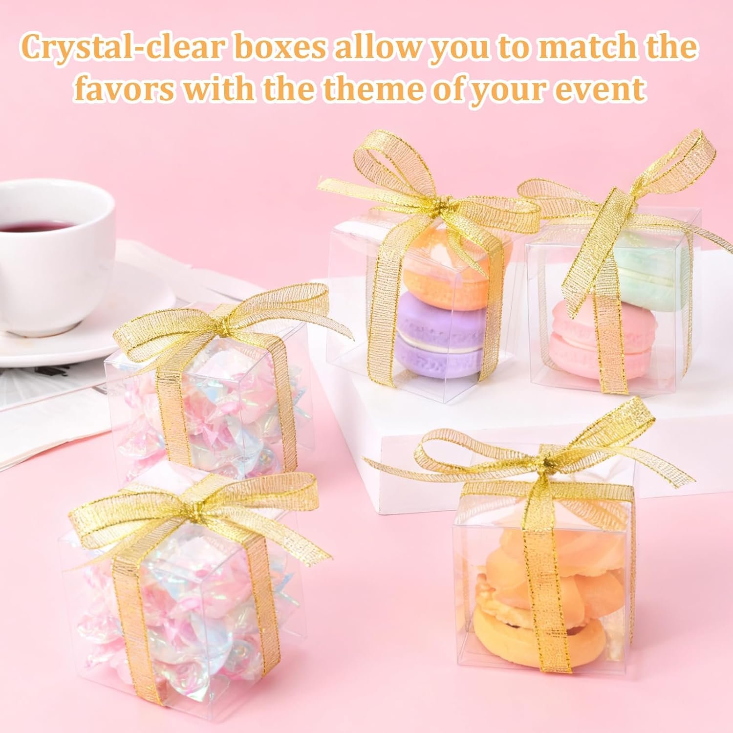 Grossiste Boîtes Transparentes Miniatures 2 x 2 x 2 Inches, Ribbons Inclus, Fournisseur de Contenants pour Bonbons, Macarons, Cadeaux pour Mariage, Baby Shower, Anniversaire, Vente en Gros Grossiste Boîtes Transparentes Miniatures 2 x 2 x 2 Inches, Ribbons Inclus, Fournisseur de Contenants pour Bonbons, Macarons, Cadeaux pour Mariage, Baby Shower, Anniversaire, Vente en Gros