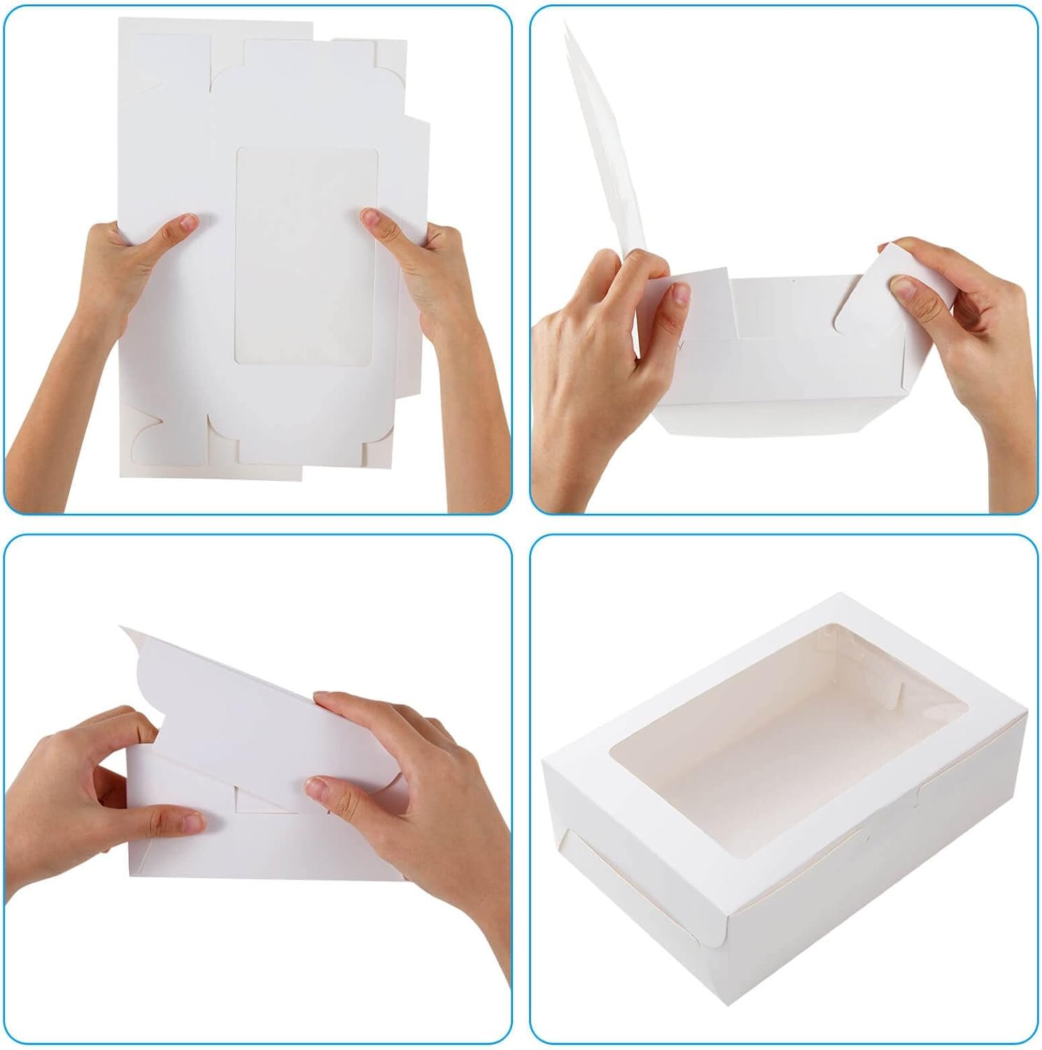 Boîte à pâtisserie blanche 50 pièces avec fenêtre, 9x6x3 pouces, vente en gros, idéale pour l'emballage de gâteaux et de desserts, logo personnalisé pour anniversaire, fournisseur de qualité. Boîte à pâtisserie blanche 50 pièces avec fenêtre, 9x6x3 pouces, vente en gros, idéale pour l'emballage de gâteaux et de desserts, logo personnalisé pour anniversaire, fournisseur de qualité.