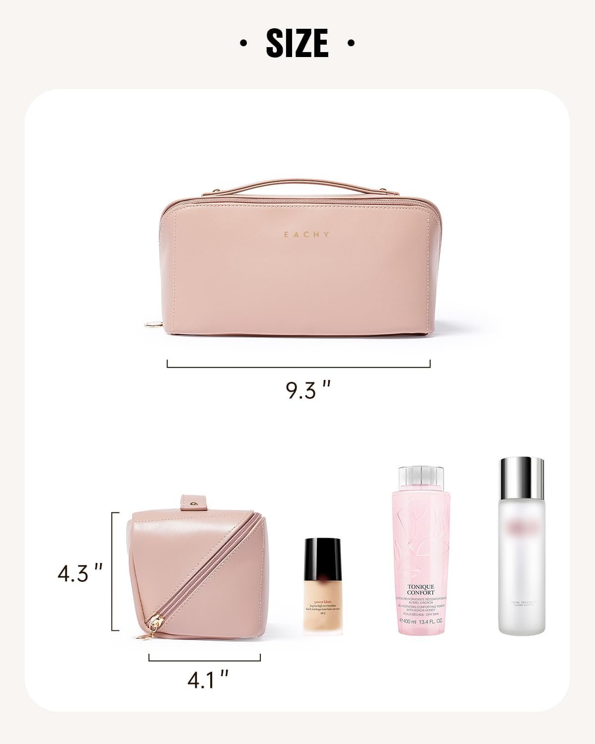 Grossiste de sacs à cosmétiques, grand format imperméable en cuir PU, pour les soins de la peau, pinceaux et essentiels de voyage, avec logo personnalisé et options de fabrication en gros.