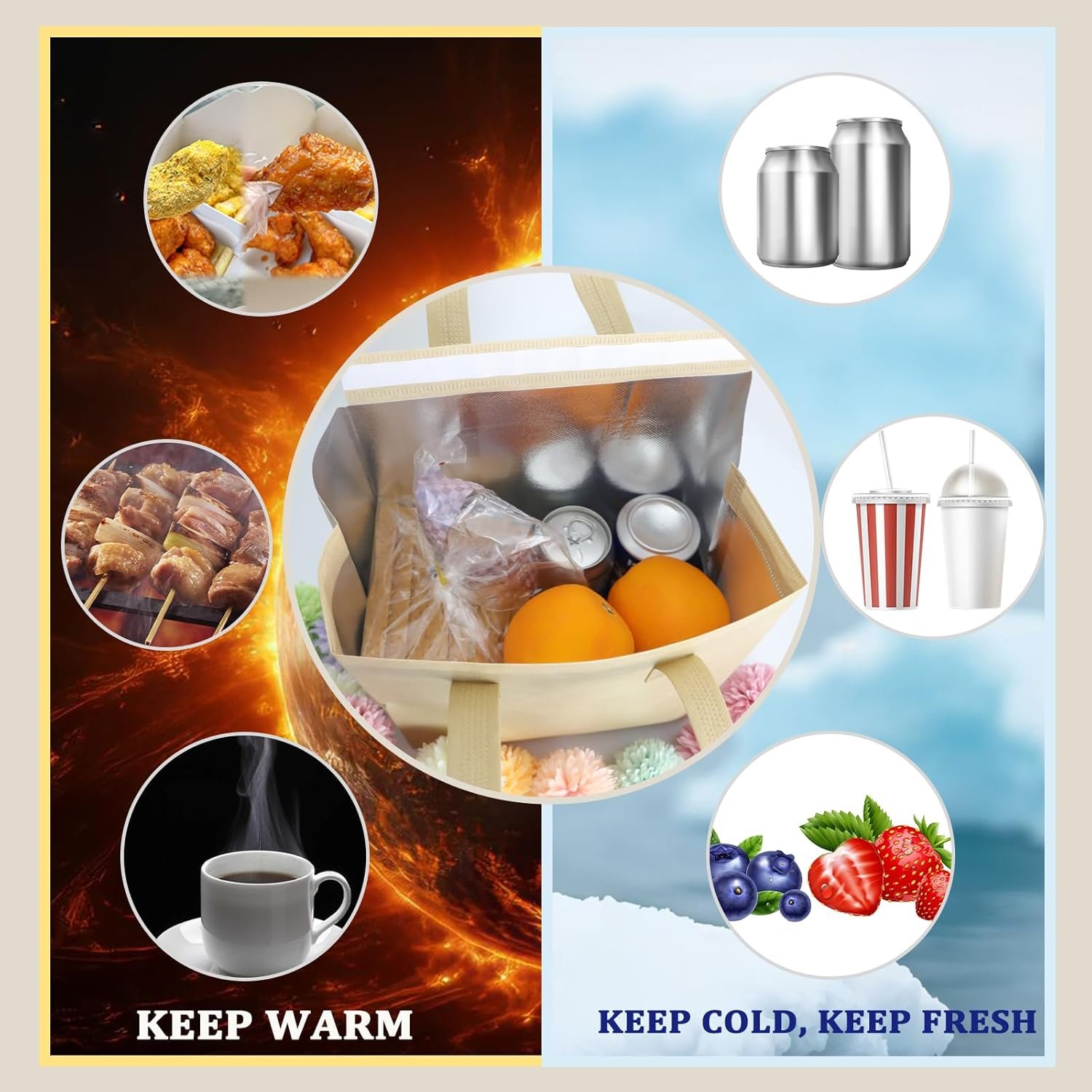 12Pcs Sacs Isolés à Emporter Vente en Gros pour Livraison de Café, Thé, Boissons Chaudes et Froides, Logo Personnalisé, Fabricant de Sacs Thermiques pour Aliments Frais 12Pcs Sacs Isolés à Emporter Vente en Gros pour Livraison de Café, Thé, Boissons Chaudes et Froides, Logo Personnalisé, Fabricant de Sacs Thermiques pour Aliments Frais