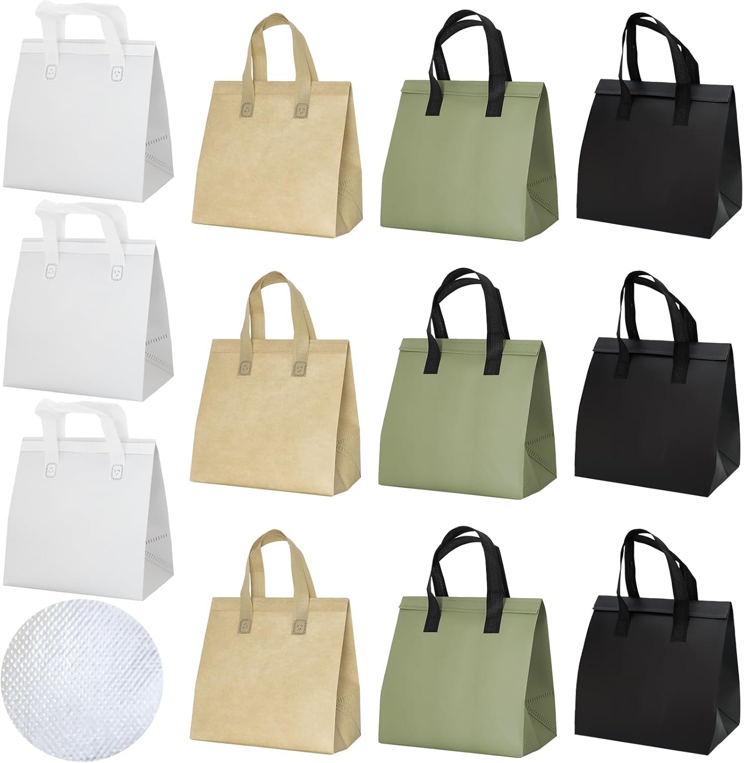12Pcs Sacs Isolés à Emporter Vente en Gros pour Livraison de Café, Thé, Boissons Chaudes et Froides, Logo Personnalisé, Fabricant de Sacs Thermiques pour Aliments Frais