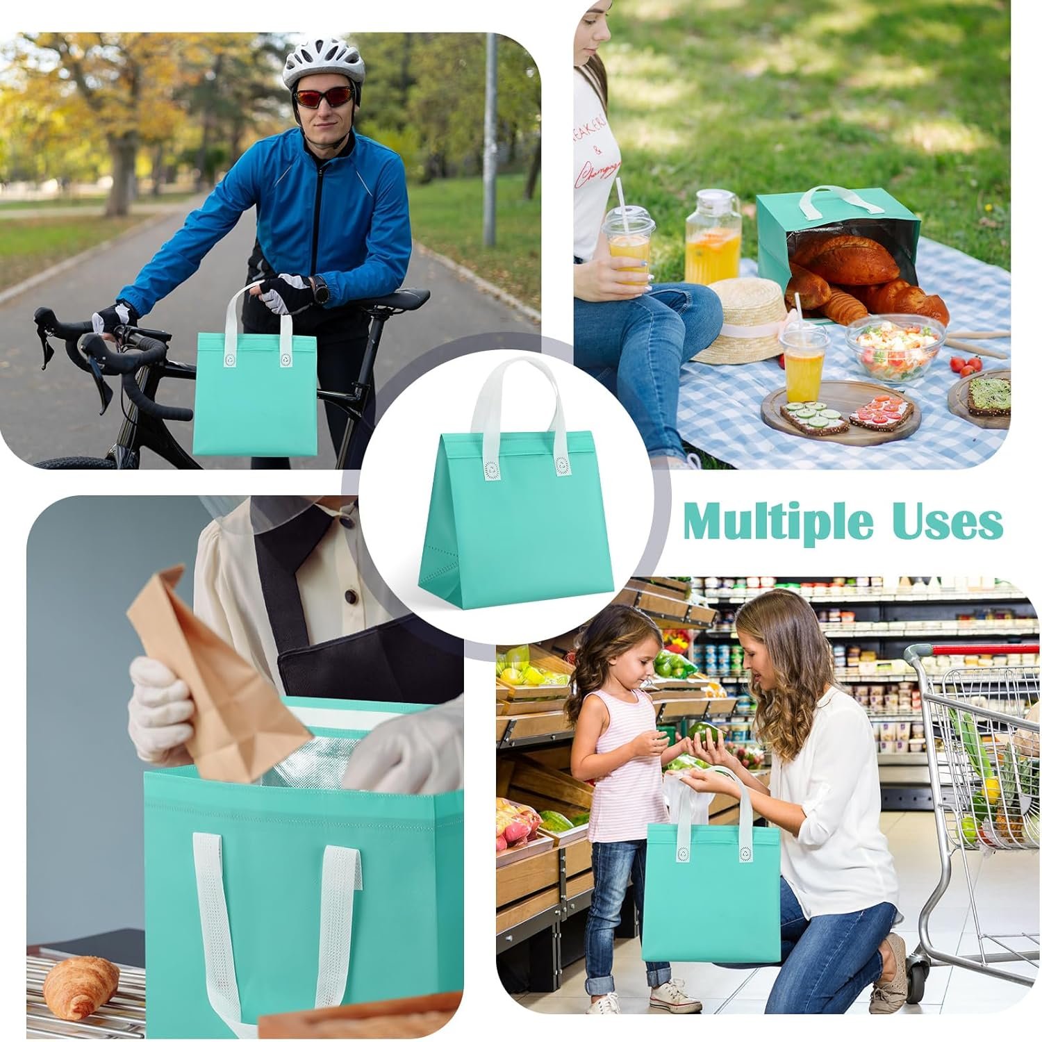 Grossiste 50 Pcs Sacs Isolés à Emporter Vente en Gros pour Café, Lait, Thé, Aliment Chaud ou Froid, Fruits de Mer, pour Restauration et Épicerie (9,45x9,45x5,91 pouces, Vert Clair) - Logo Personnalisé, Fabricant de Sacs Alimentaires. Grossiste 50 Pcs Sacs Isolés à Emporter Vente en Gros pour Café, Lait, Thé, Aliment Chaud ou Froid, Fruits de Mer, pour Restauration et Épicerie (9,45x9,45x5,91 pouces, Vert Clair) - Logo Personnalisé, Fabricant de Sacs Alimentaires.