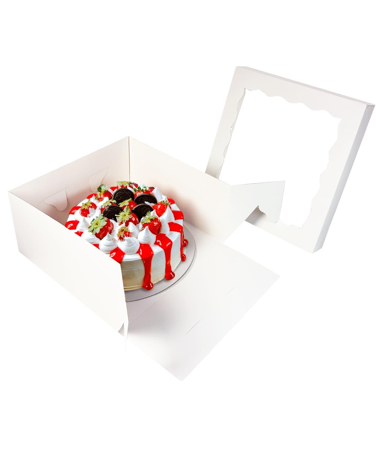 Grossiste en Vrac : Boîte à Gâteau 12x12x6 avec Fenêtre, 18 Sets de Boîtes Blanches et 18 Plateaux Ronds de 12 pouces, Contenants pour Gâteaux de 12 pouces, Ruban en Soie Doré de 10 Mètres pour Marque Blanche et Personnalisation auprès de Fabricant. Grossiste en Vrac : Boîte à Gâteau 12x12x6 avec Fenêtre, 18 Sets de Boîtes Blanches et 18 Plateaux Ronds de 12 pouces, Contenants pour Gâteaux de 12 pouces, Ruban en Soie Doré de 10 Mètres pour Marque Blanche et Personnalisation auprès de Fabricant.