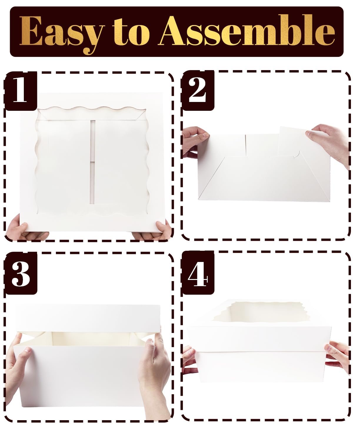 Grossiste en Vrac : Boîte à Gâteau 12x12x6 avec Fenêtre, 18 Sets de Boîtes Blanches et 18 Plateaux Ronds de 12 pouces, Contenants pour Gâteaux de 12 pouces, Ruban en Soie Doré de 10 Mètres pour Marque Blanche et Personnalisation auprès de Fabricant. Grossiste en Vrac : Boîte à Gâteau 12x12x6 avec Fenêtre, 18 Sets de Boîtes Blanches et 18 Plateaux Ronds de 12 pouces, Contenants pour Gâteaux de 12 pouces, Ruban en Soie Doré de 10 Mètres pour Marque Blanche et Personnalisation auprès de Fabricant.