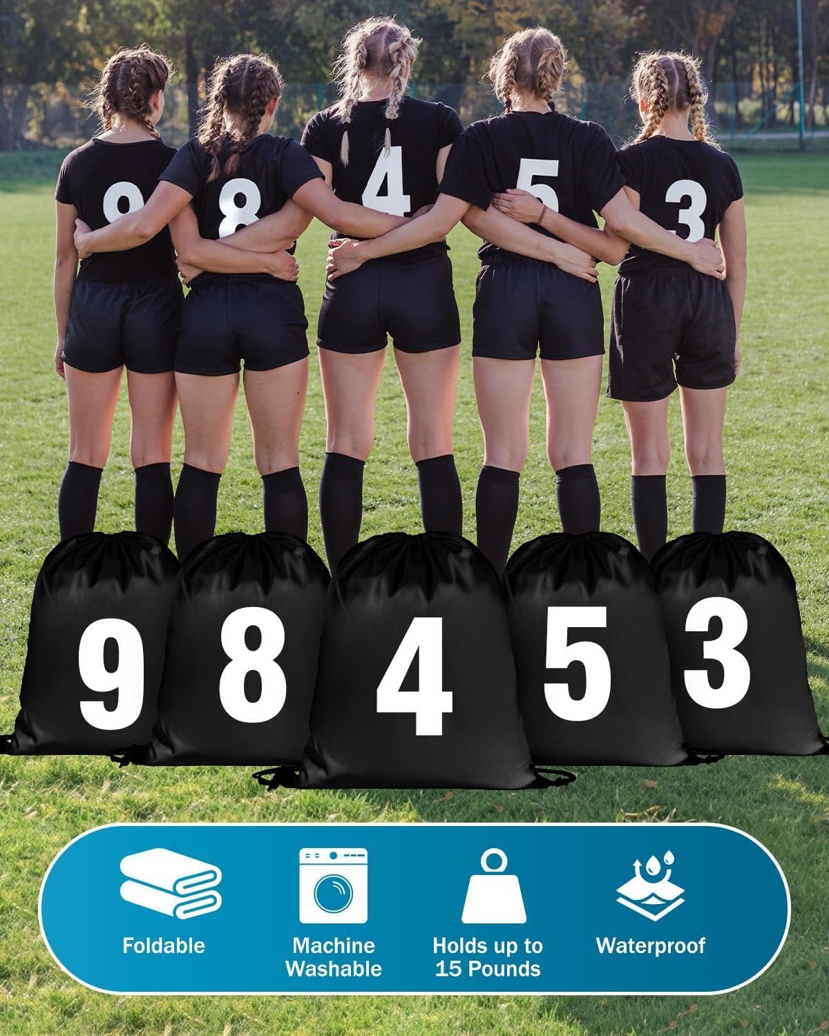 Grossiste sac à dos à cordon noir en vrac, 100 pcs, waterproof et idéal pour les projets DIY, 13.4x16.5 pouces, avec logo personnalisé pour activités en plein air, équipes, famille et cadeaux, fournisseur fiable