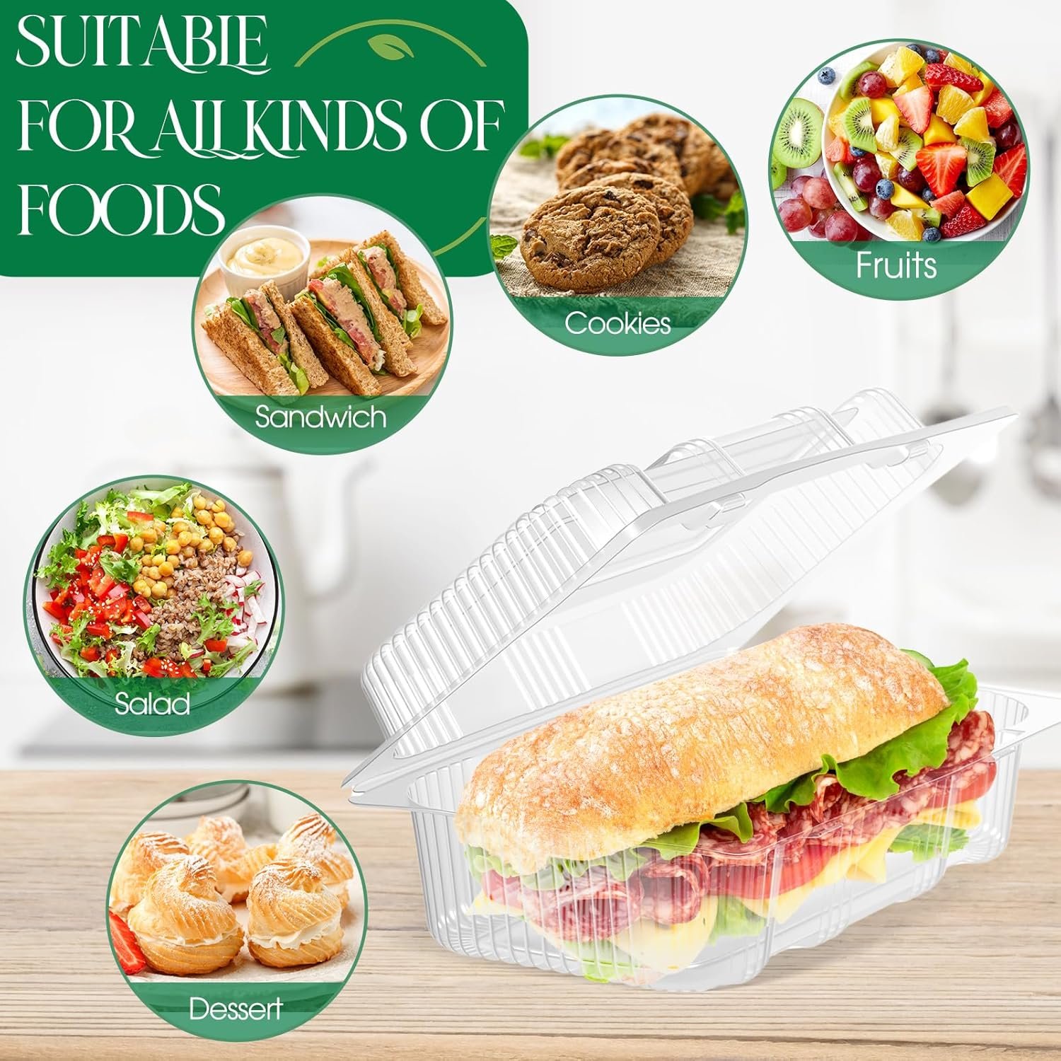 Grossiste en Vrac Contenants Alimentaires Transparents à Charnière 240 Pack 7,2 × 4,9 × 2,6 pouces, Fournisseur de Boîtes à Emporter Clamshell Jetables pour Salades, Gâteaux, Hamburgers, Fruits et Desserts avec Logo Personnalisé. Grossiste en Vrac Contenants Alimentaires Transparents à Charnière 240 Pack 7,2 × 4,9 × 2,6 pouces, Fournisseur de Boîtes à Emporter Clamshell Jetables pour Salades, Gâteaux, Hamburgers, Fruits et Desserts avec Logo Personnalisé.