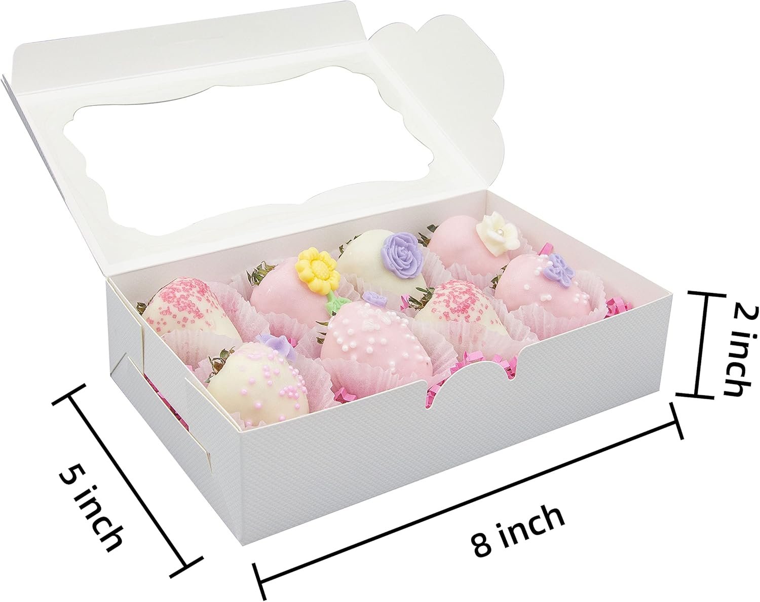 Grossiste Boîtes à pâtisserie blanches 8x5x2 pouces avec fenêtre, Logo Personnalisé pour biscuits, macarons, donuts, muffins, chocolats, cupcakes, et cadeaux en vrac. Fabricant de solutions d'emballage et de friandises. Grossiste Boîtes à pâtisserie blanches 8x5x2 pouces avec fenêtre, Logo Personnalisé pour biscuits, macarons, donuts, muffins, chocolats, cupcakes, et cadeaux en vrac. Fabricant de solutions d'emballage et de friandises.