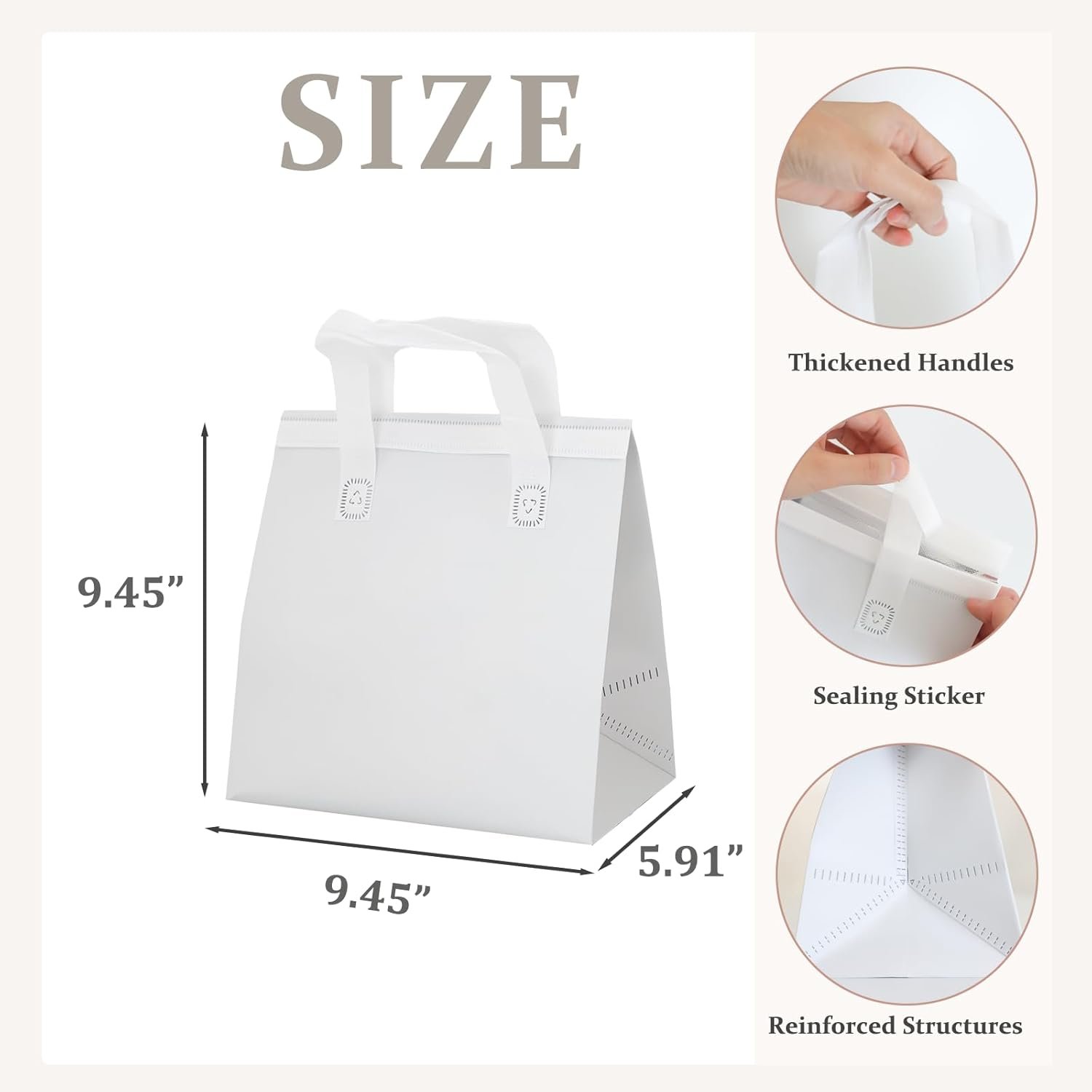 Grossiste 12 sacs isothermes blancs jetables pour le transport de nourriture, idéal pour boissons chaudes et froides, en vrac avec logo personnalisé, fournisseur pour livraisons de repas. Grossiste 12 sacs isothermes blancs jetables pour le transport de nourriture, idéal pour boissons chaudes et froides, en vrac avec logo personnalisé, fournisseur pour livraisons de repas.