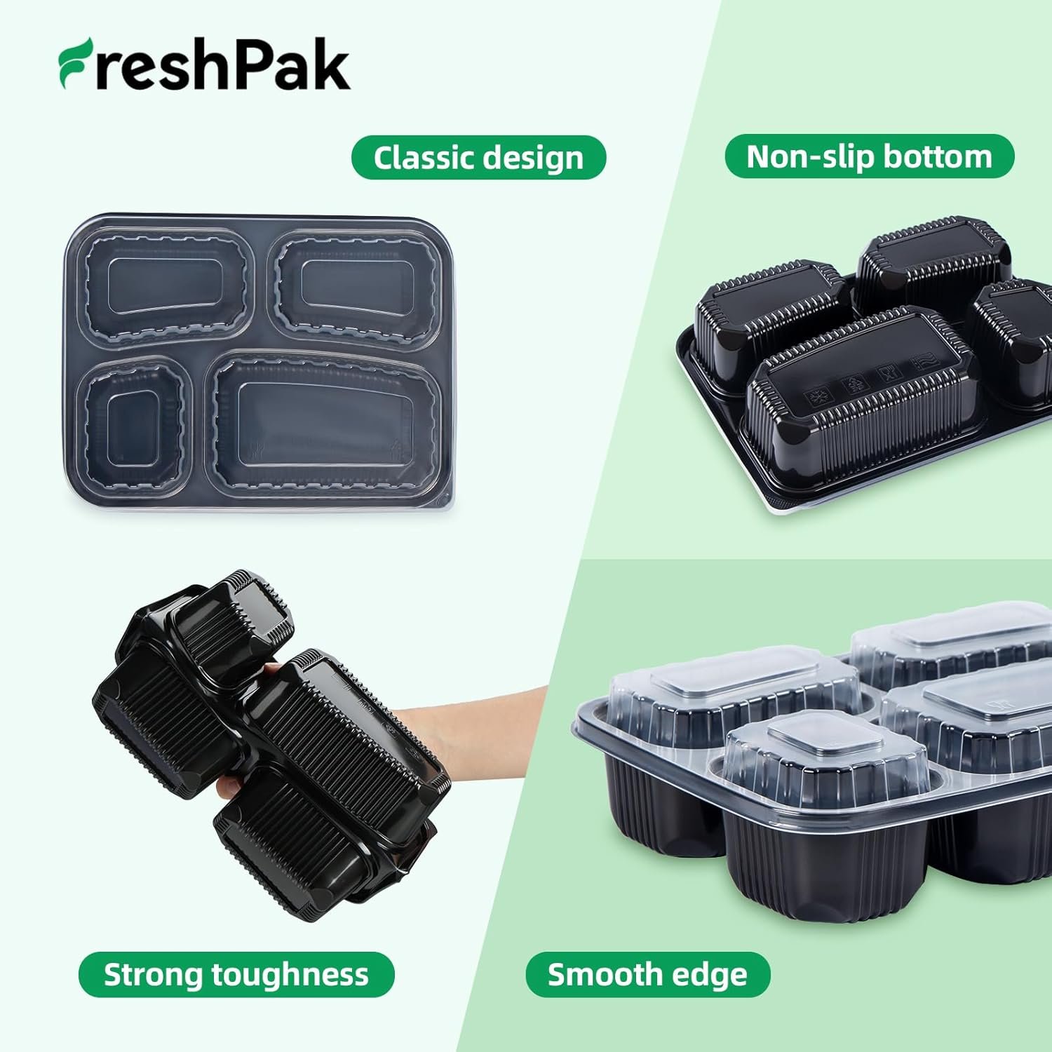 Conteneurs de repas 34oz - Partagez en gros | Usine spécialisée en contenants alimentaires réutilisables 40 pièces | Portion contrôlée et hermétique avec couvercle sans BPA | Boîtes à emporter à 4 compartiments, adaptées pour le congélateur et le micro-ondes Conteneurs de repas 34oz - Partagez en gros | Usine spécialisée en contenants alimentaires réutilisables 40 pièces | Portion contrôlée et hermétique avec couvercle sans BPA | Boîtes à emporter à 4 compartiments, adaptées pour le congélateur et le micro-ondes