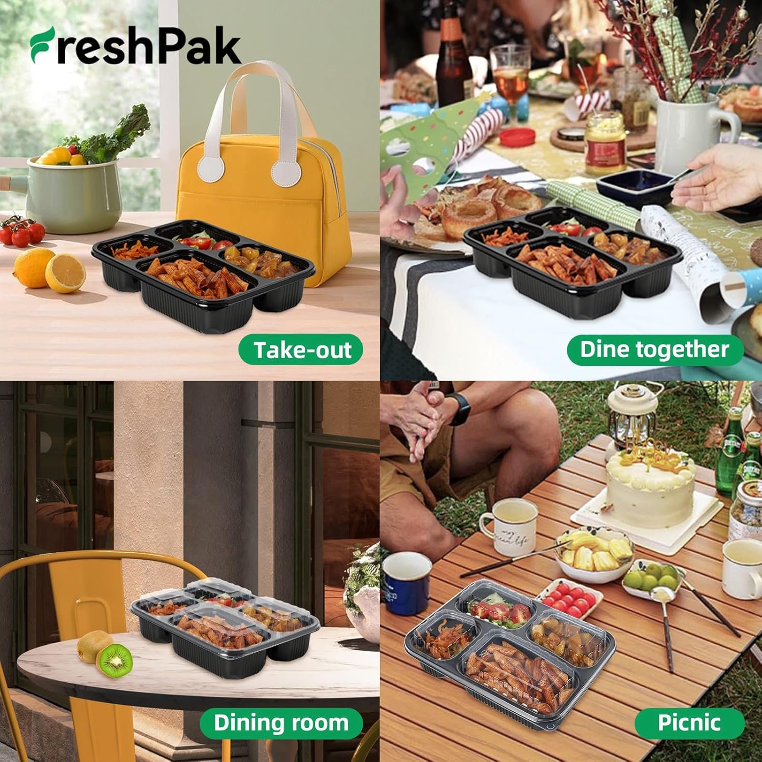 Conteneurs de repas 34oz - Partagez en gros | Usine spécialisée en contenants alimentaires réutilisables 40 pièces | Portion contrôlée et hermétique avec couvercle sans BPA | Boîtes à emporter à 4 compartiments, adaptées pour le congélateur et le micro-ondes Conteneurs de repas 34oz - Partagez en gros | Usine spécialisée en contenants alimentaires réutilisables 40 pièces | Portion contrôlée et hermétique avec couvercle sans BPA | Boîtes à emporter à 4 compartiments, adaptées pour le congélateur et le micro-ondes