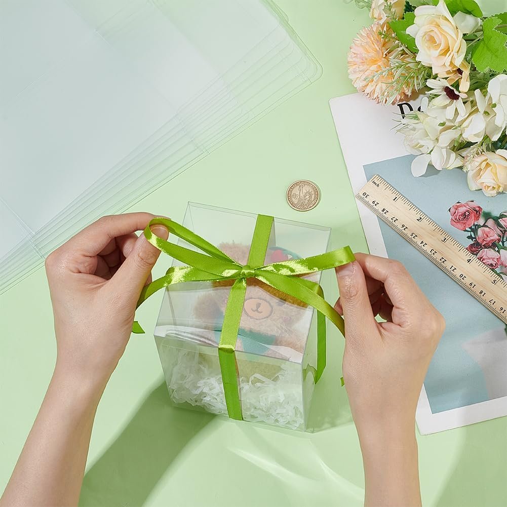 Boîte à Favor en Plastique 4x4x6 Pouces, Vente en Gros pour Emballage de Bonbons, Chocolats et Desserts, Logo Personnalisé, Fabricant pour Fête de Naissance, Cadeaux de Fête des Mères et Anniversaires.