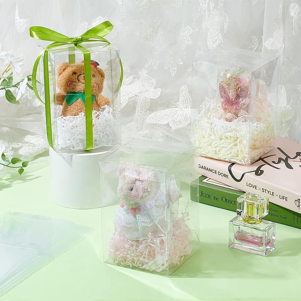 Boîte à Favor en Plastique 4x4x6 Pouces, Vente en Gros pour Emballage de Bonbons, Chocolats et Desserts, Logo Personnalisé, Fabricant pour Fête de Naissance, Cadeaux de Fête des Mères et Anniversaires.