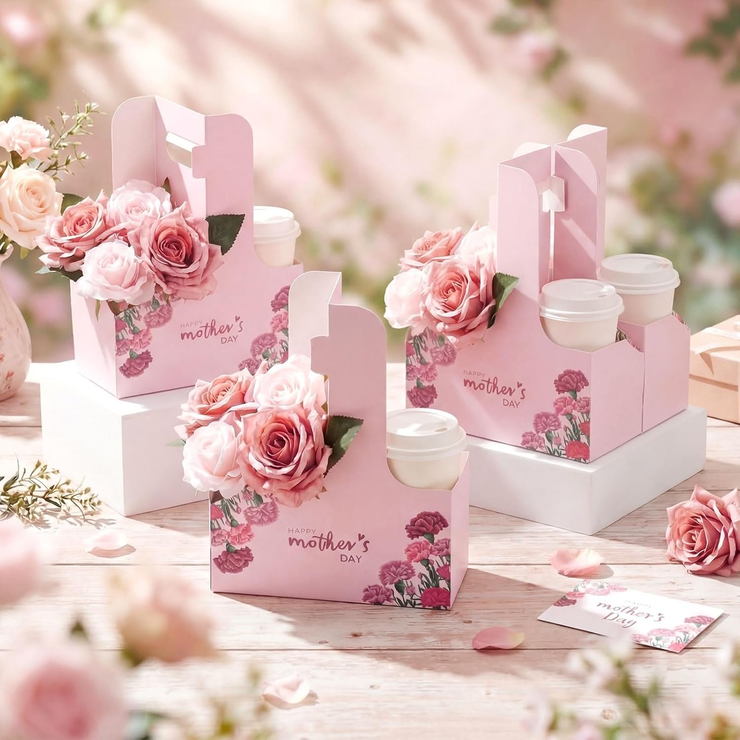 Grossiste 24 Pcs Support de Boisson à Poignée pour Fête des Mères, Fournisseur de Porte-tasses en Carton Jetable, Logo Personnalisé pour Boissons Chaudes/Froides, Café Grossiste 24 Pcs Support de Boisson à Poignée pour Fête des Mères, Fournisseur de Porte-tasses en Carton Jetable, Logo Personnalisé pour Boissons Chaudes/Froides, Café