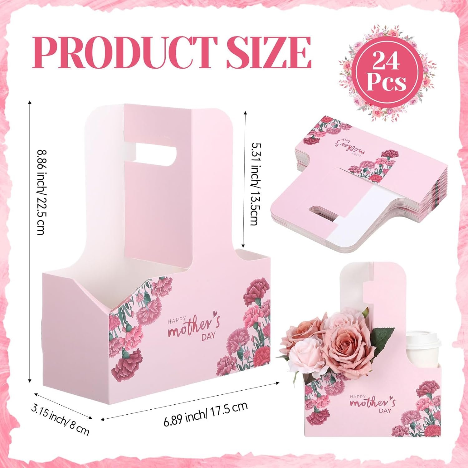 Grossiste 24 Pcs Support de Boisson à Poignée pour Fête des Mères, Fournisseur de Porte-tasses en Carton Jetable, Logo Personnalisé pour Boissons Chaudes/Froides, Café Grossiste 24 Pcs Support de Boisson à Poignée pour Fête des Mères, Fournisseur de Porte-tasses en Carton Jetable, Logo Personnalisé pour Boissons Chaudes/Froides, Café