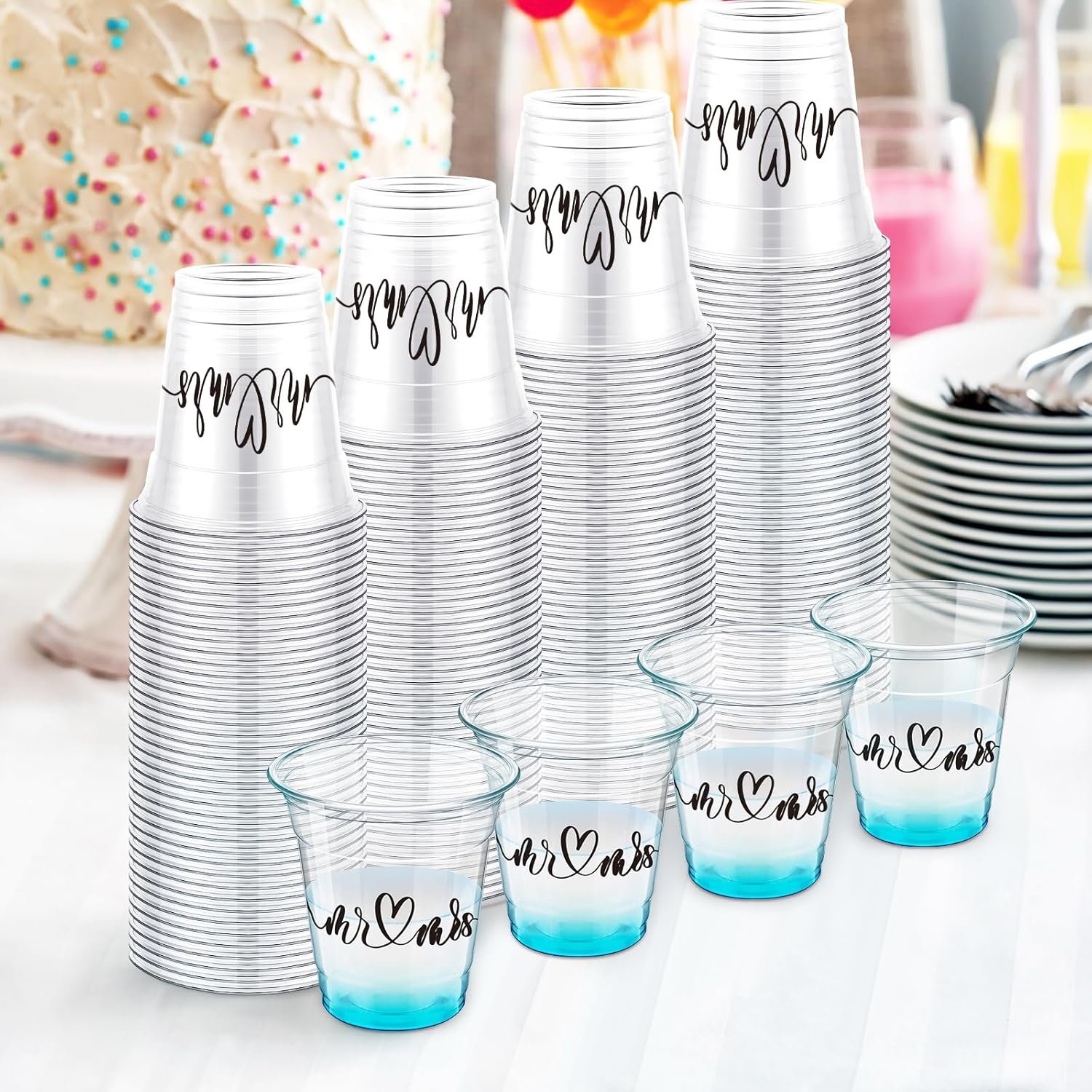 Grossiste en Vrac de gobelets en plastique jetables 10oz pour réception de mariage, Logo Personnalisé pour anniversaire, fête de mariage, shower nuptial (Monsieur et Madame). Fabricant de fournitures de réception. Grossiste en Vrac de gobelets en plastique jetables 10oz pour réception de mariage, Logo Personnalisé pour anniversaire, fête de mariage, shower nuptial (Monsieur et Madame). Fabricant de fournitures de réception.