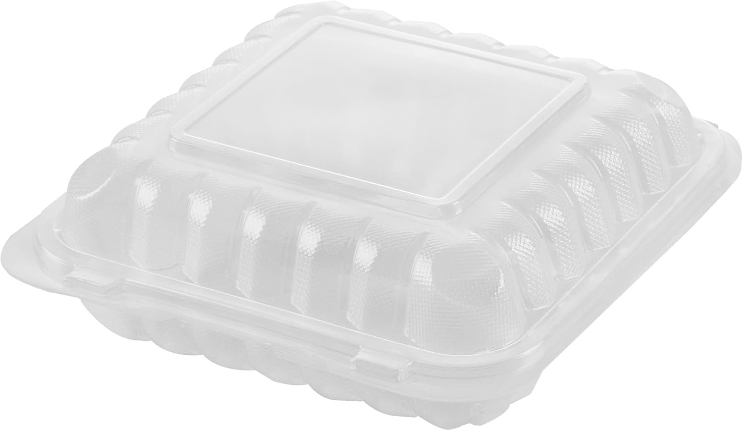 Grossiste Contenants à emporter 34 onces, 100 boîtes jetables 3 compartiments, couvercles sécurisés, clamshells transparents, pour pâtes ou salades, marque blanche, fabricant, adaptés au micro-ondes.