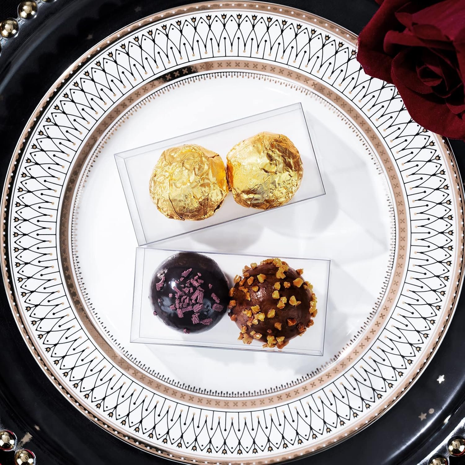 Grossiste Boîtes Transparentes pour 2 Truffes 3,1 x 1,5 x 1,5 pouces, Vente en Gros de Favoris de Mariage avec Logo Personnalisé